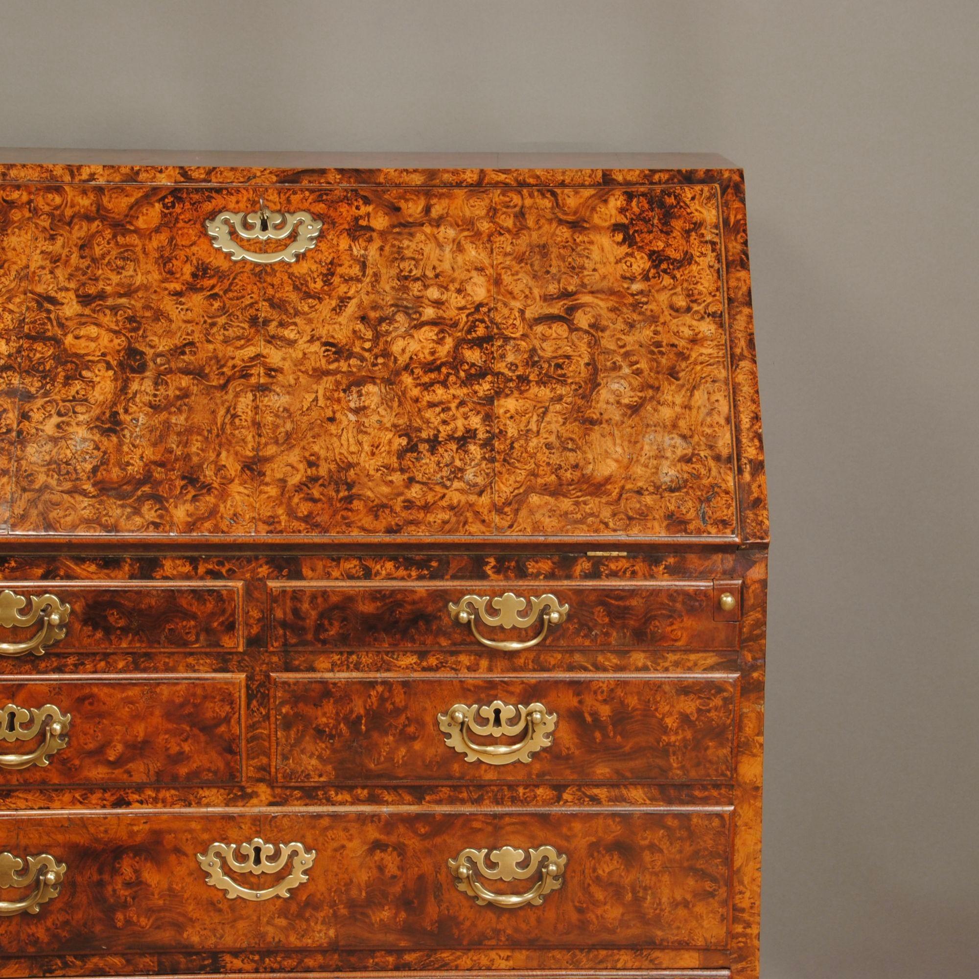 Veneer Superb Burr 'Mulberry' Bureau For Sale