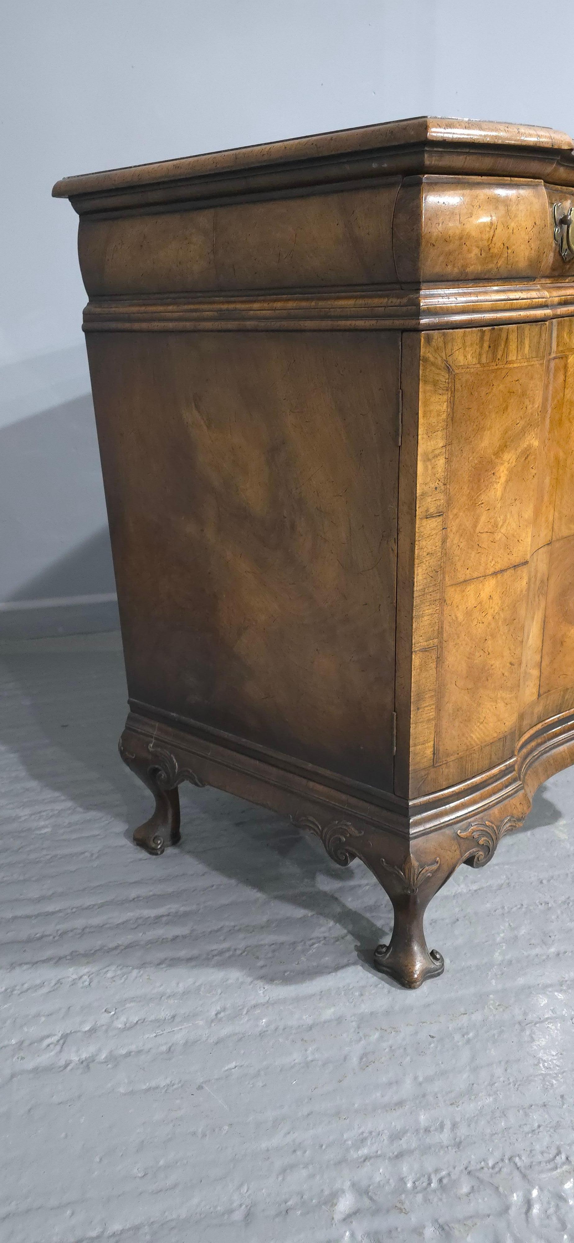 Superb Burr Walnut Commode Side Cabinet For Sale 2