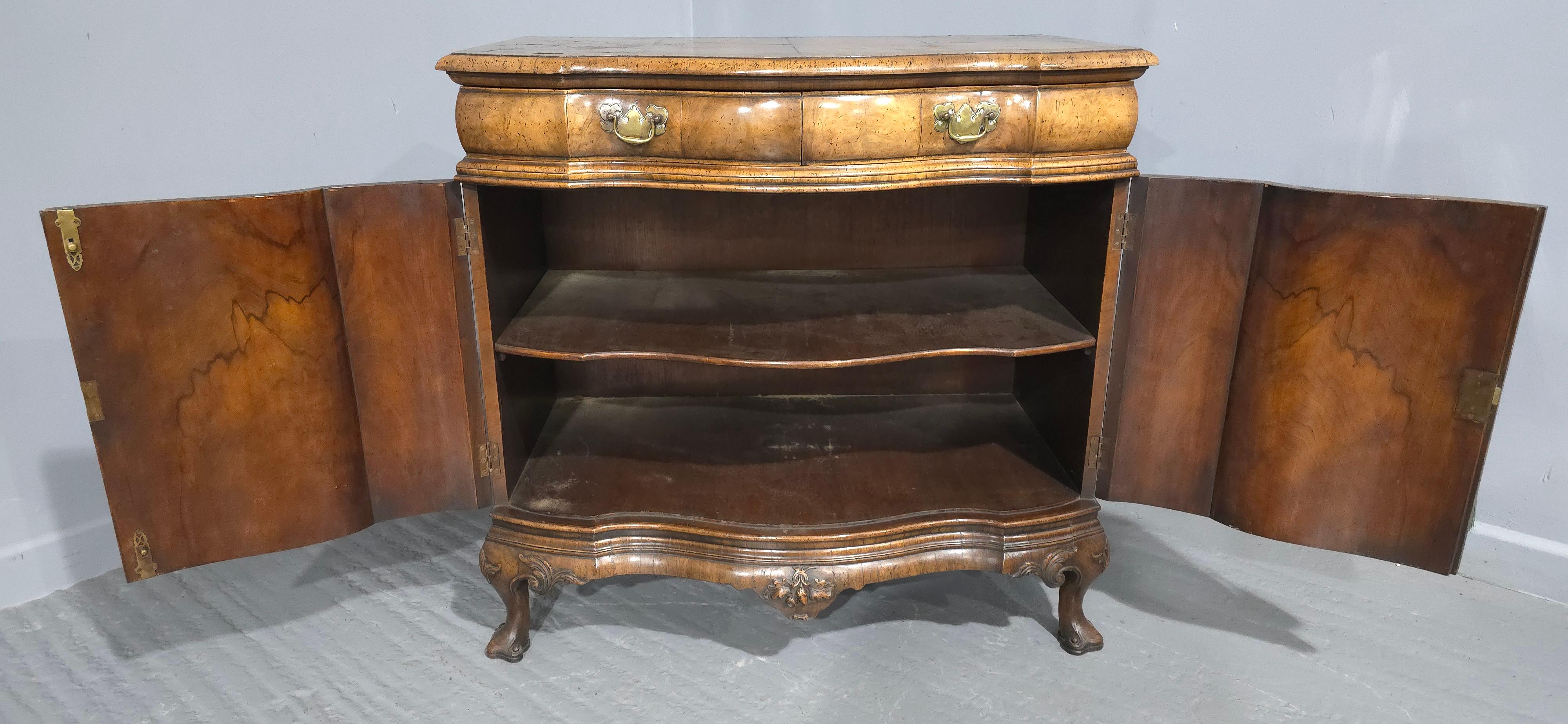 Superb Burr Walnut Commode Side Cabinet For Sale 5