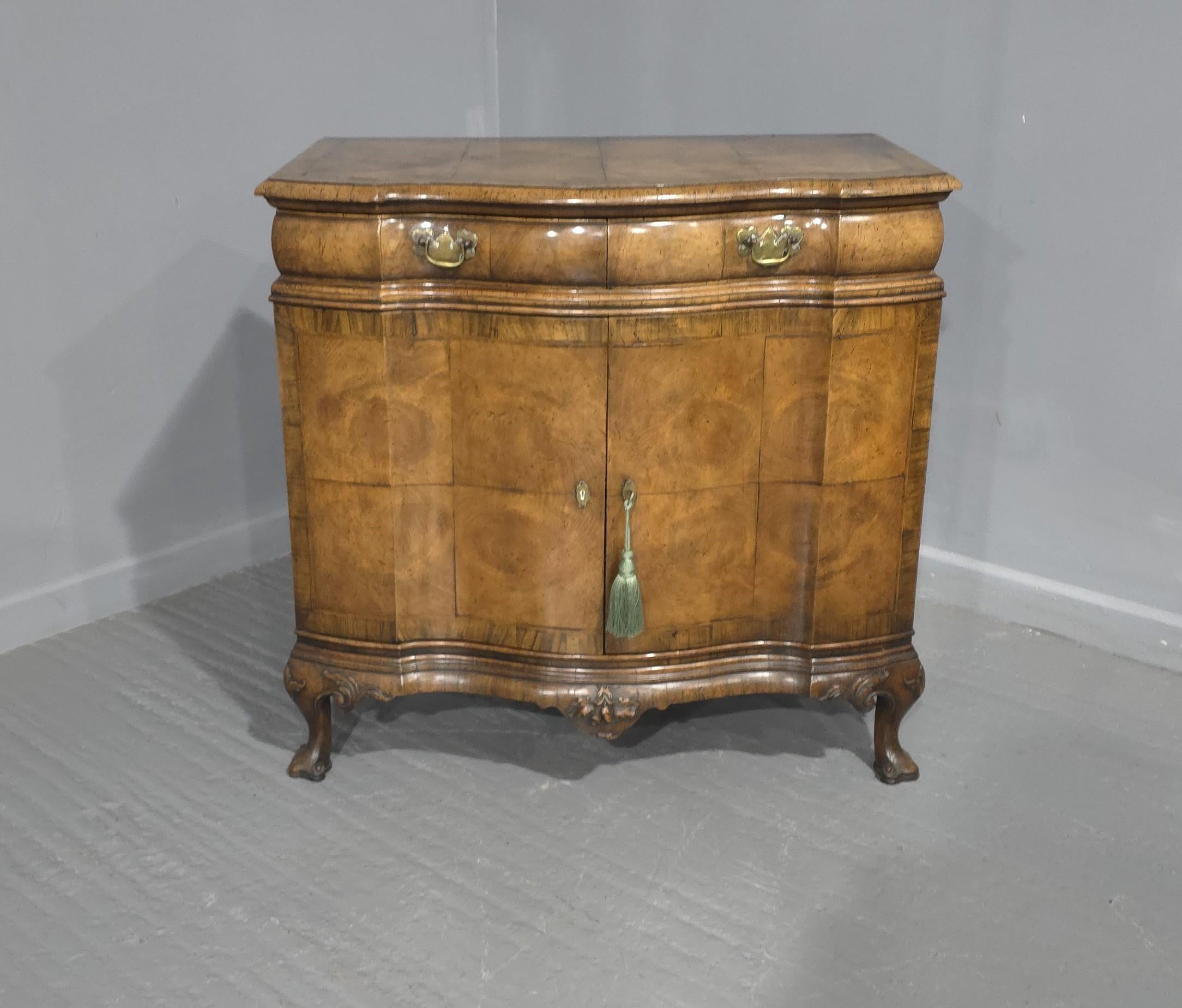 Superb Burr Walnut Commode Side Cabinet For Sale 6