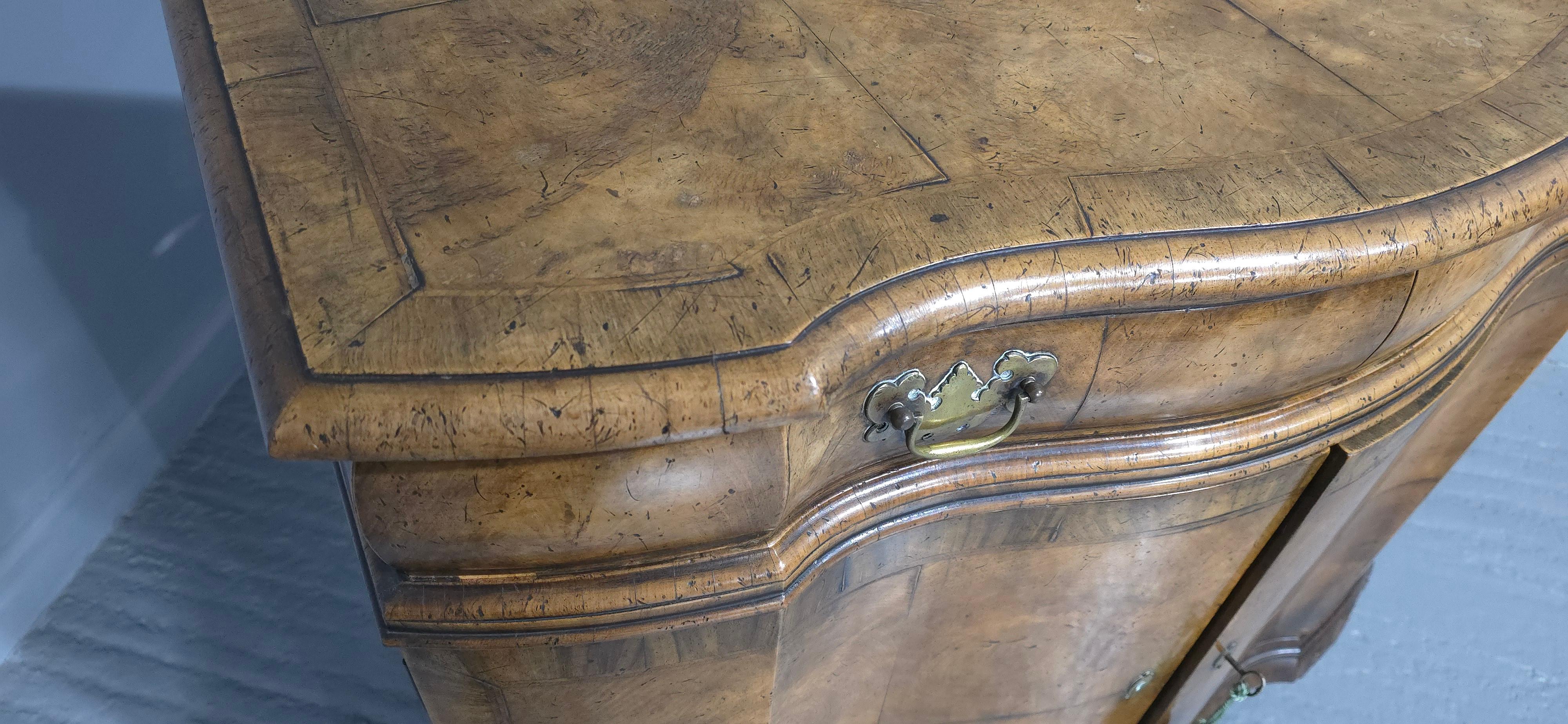 Burl Superb Burr Walnut Commode Side Cabinet For Sale
