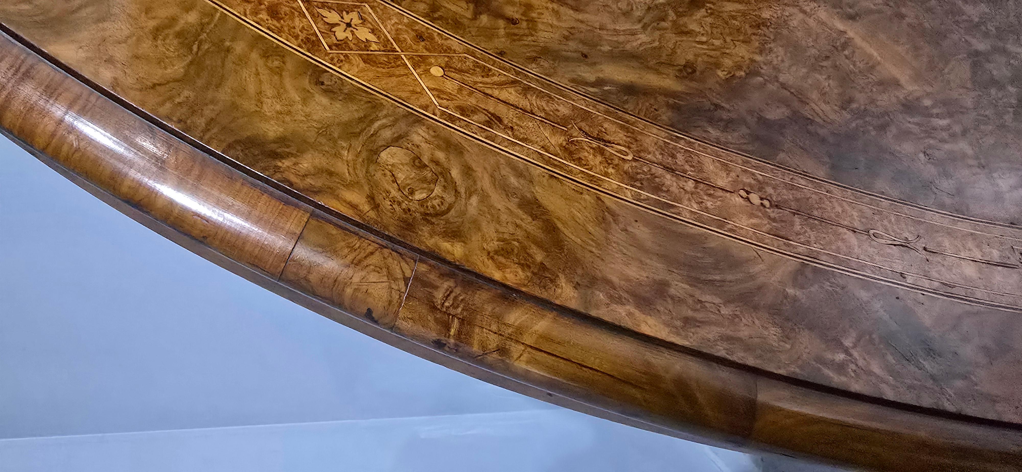 Superbe table de salle à manger en ronce de noyer en vente 2