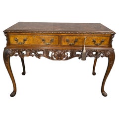 Superb Burr Walnut Side Table Console
