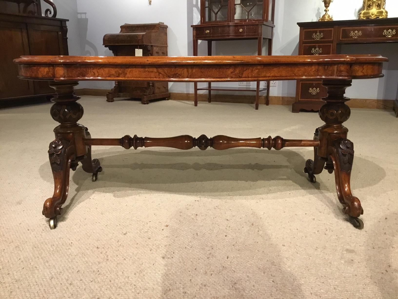 Superb Burr Walnut Victorian Period Serpentine Coffee Table 2