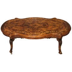 Superb Burr Walnut Victorian Period Serpentine Coffee Table