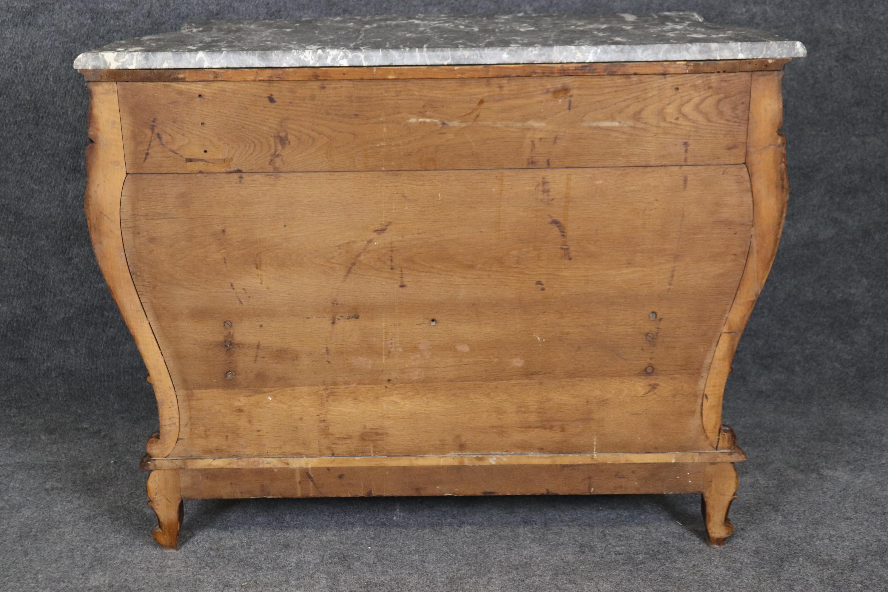 Superb Carved Walnut Marble Top French Two Tier Open Buffet Console Table For Sale 10