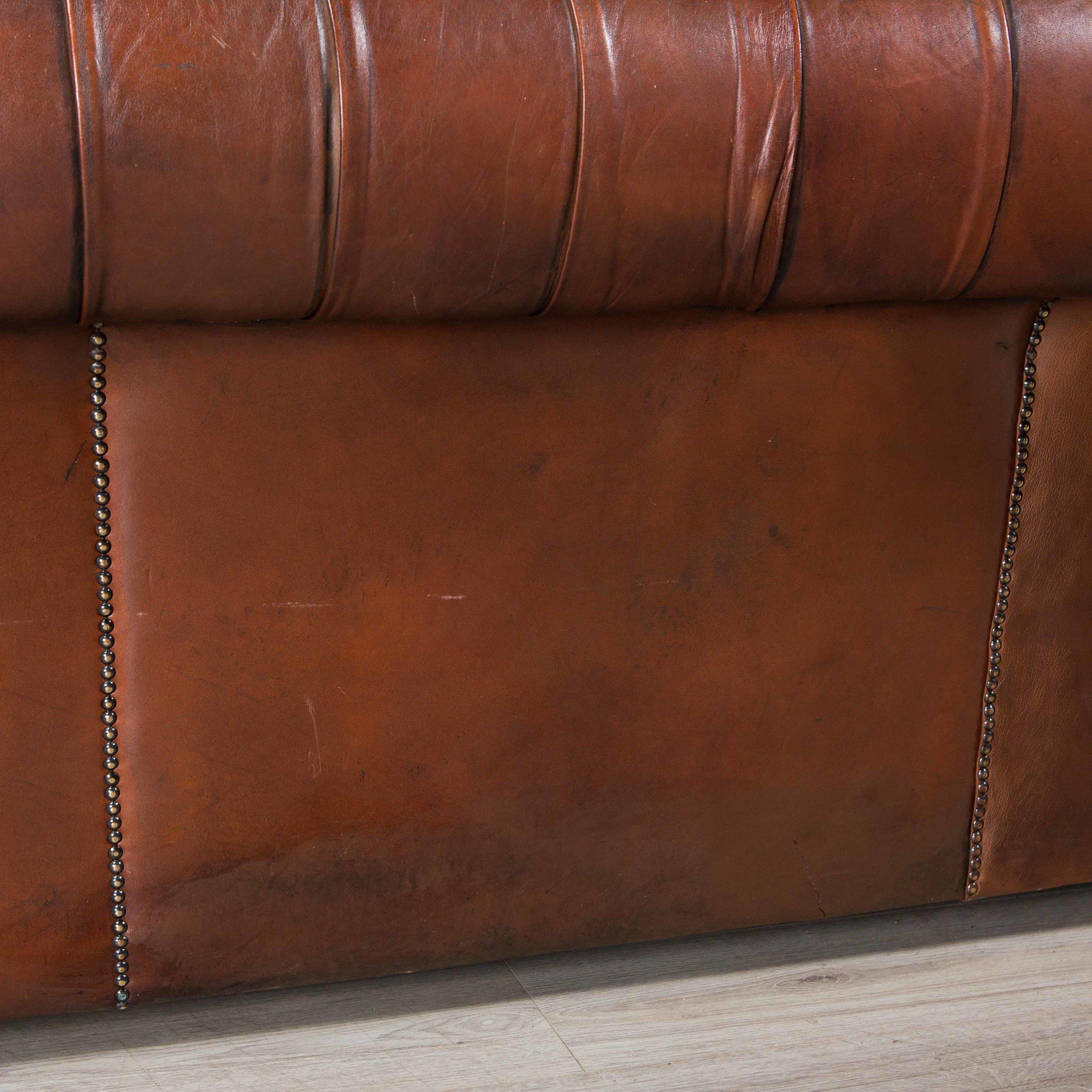 Superb Chesterfield Leather Sofa with Button Down Seat 4