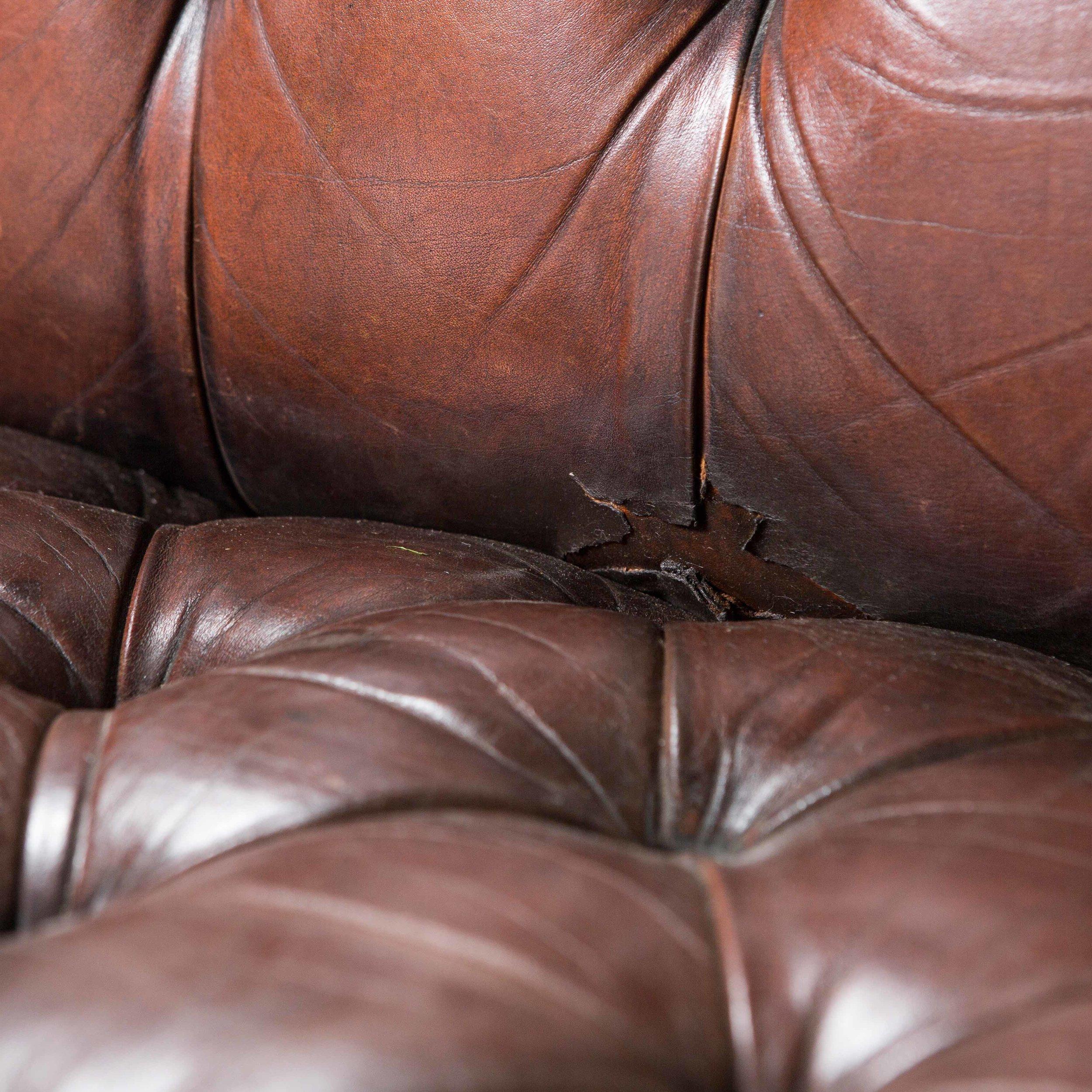Superb Chesterfield Leather Sofa with Button Down Seat 5