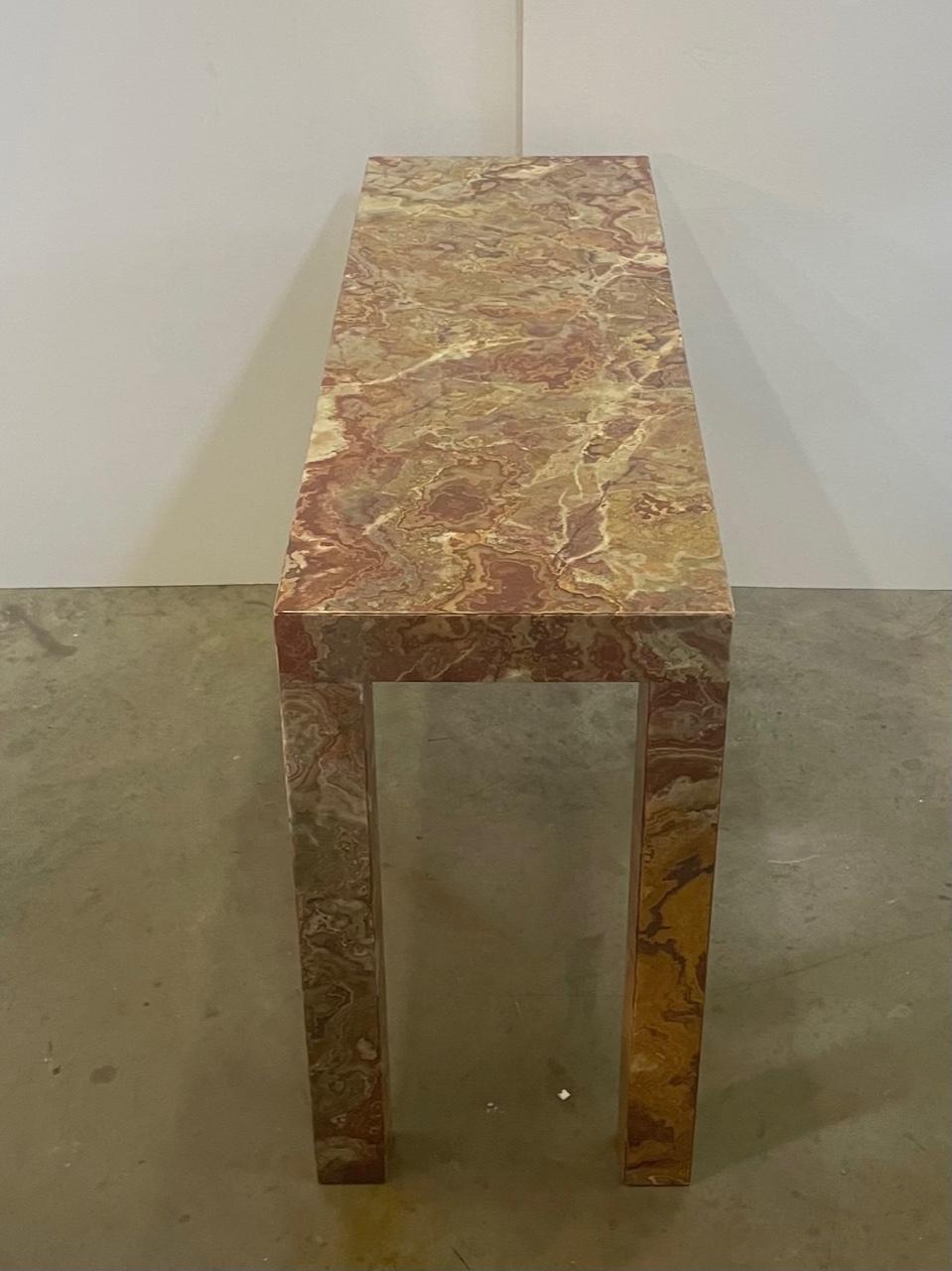 Superb Chic Italian Marble Parsons Style Mid-Century Modern Console Table 2