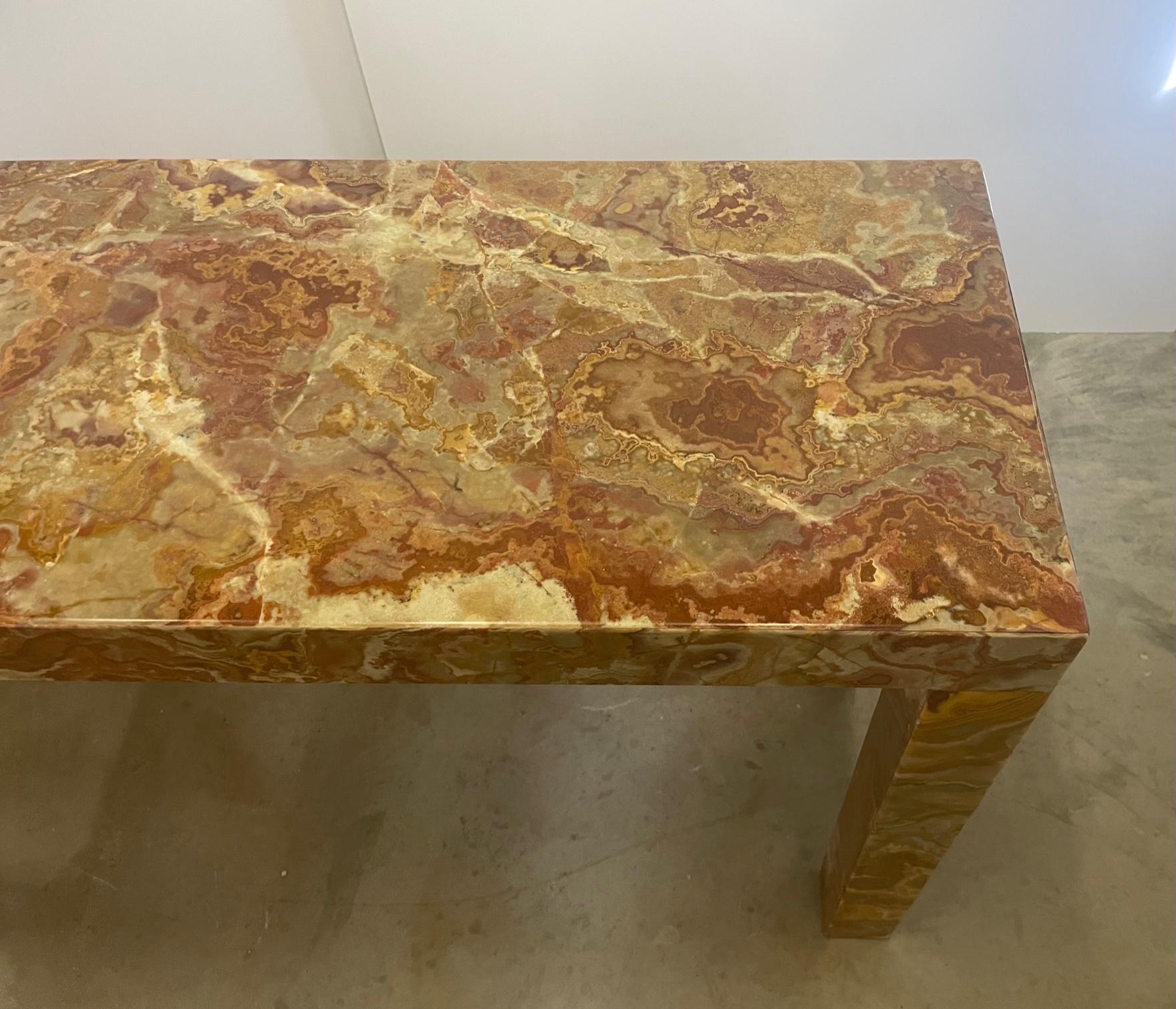 Superb Chic Italian Marble Parsons Style Mid-Century Modern Console Table 4