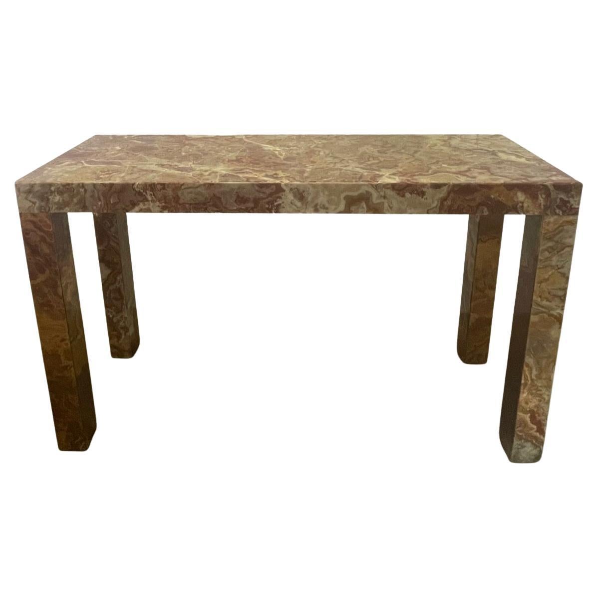 Superb Chic Italian Marble Parsons Style Mid-Century Modern Console Table