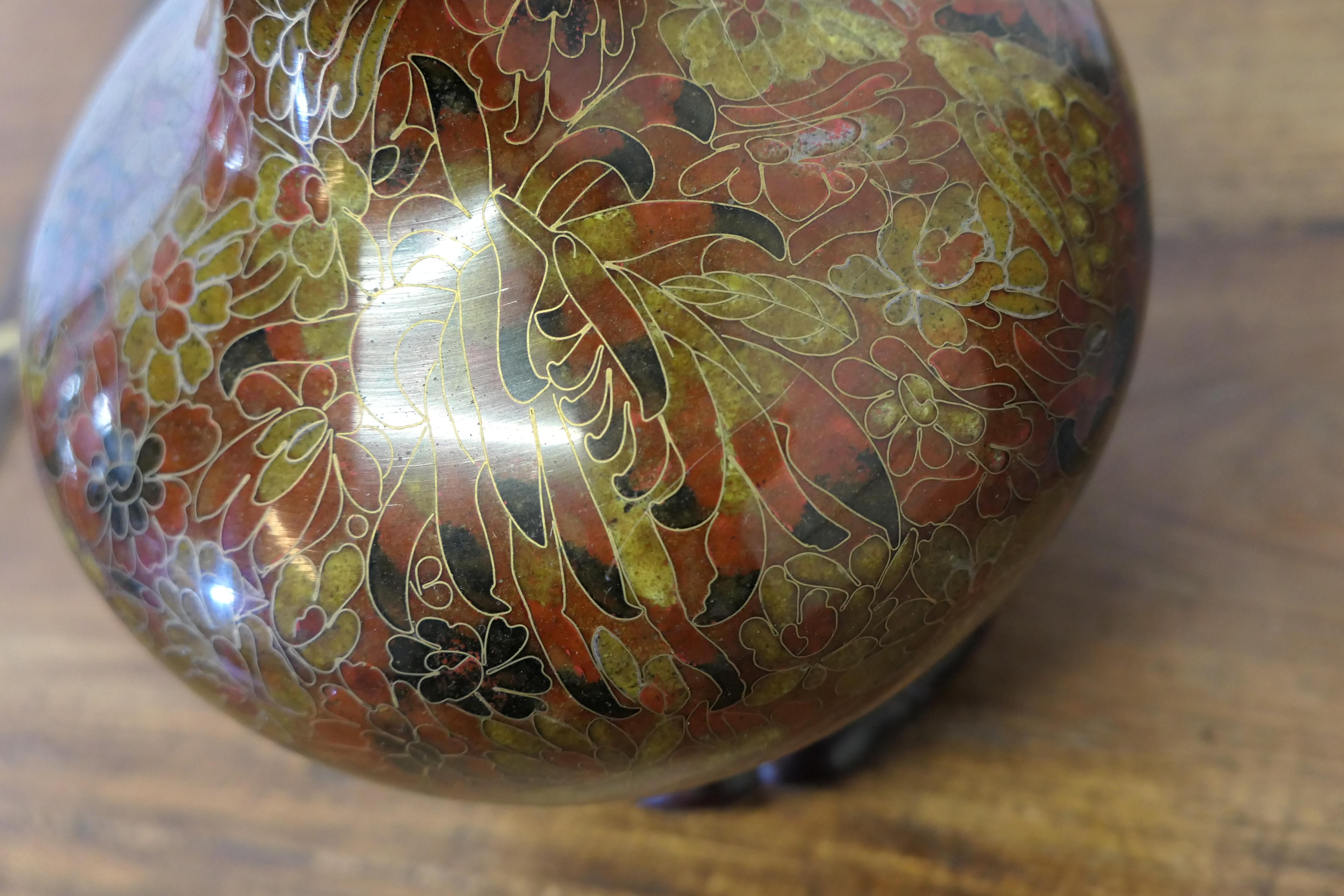 Superb Cloisonné Baluster Urn Table Lamp For Sale 1