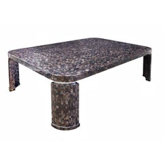 Superb Coffee Table in Tessellated Abalone Shells 1980s 'Signed'