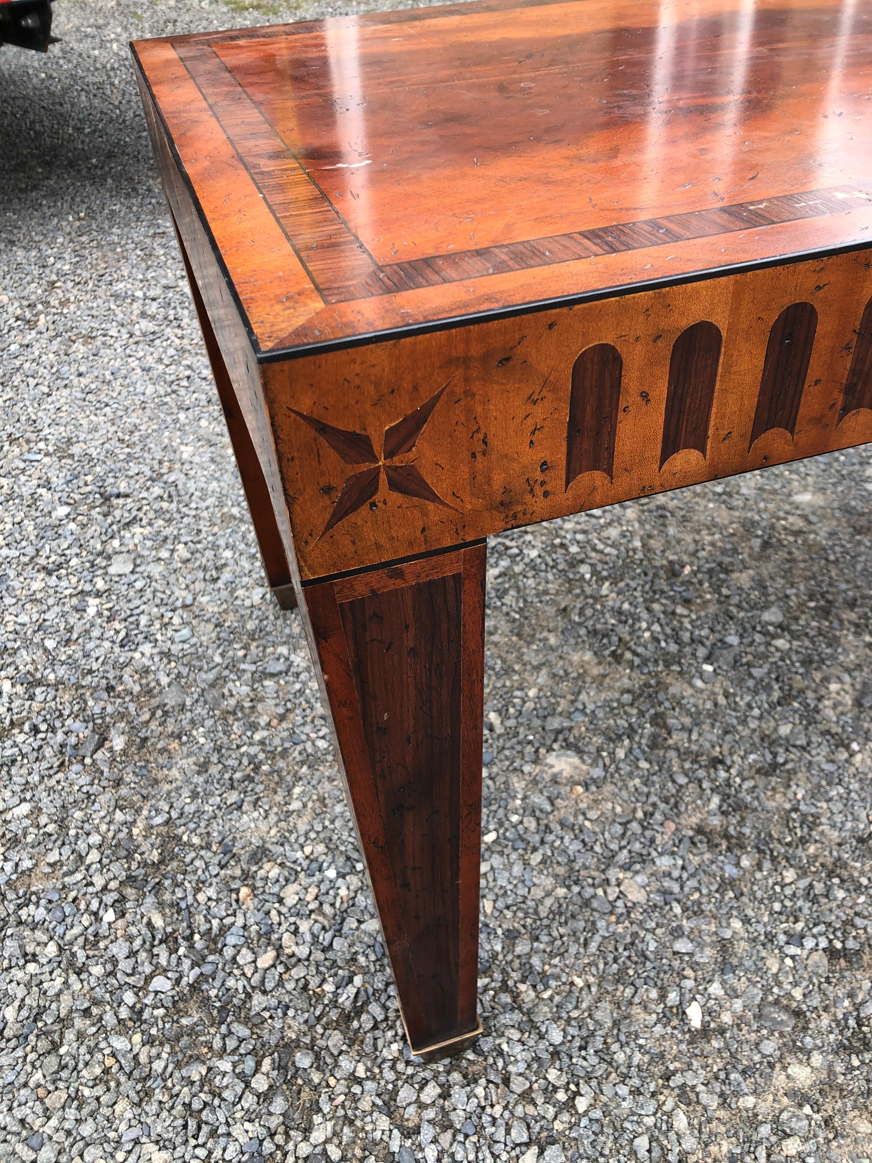 Superb Crotch Mahogany and Inlaid Rectangular Coffee Table 11