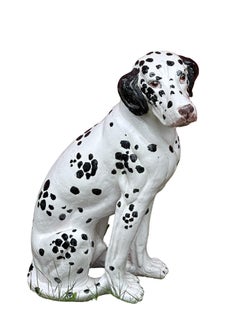 Superb Dalmatian Puppy Terracotta Dog Statue Figurine Vintage, Italy 1960s