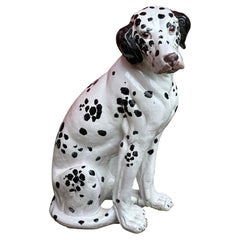 Superb Dalmatian Puppy Terracotta Dog Statue Figurine Vintage, Italy 1960s