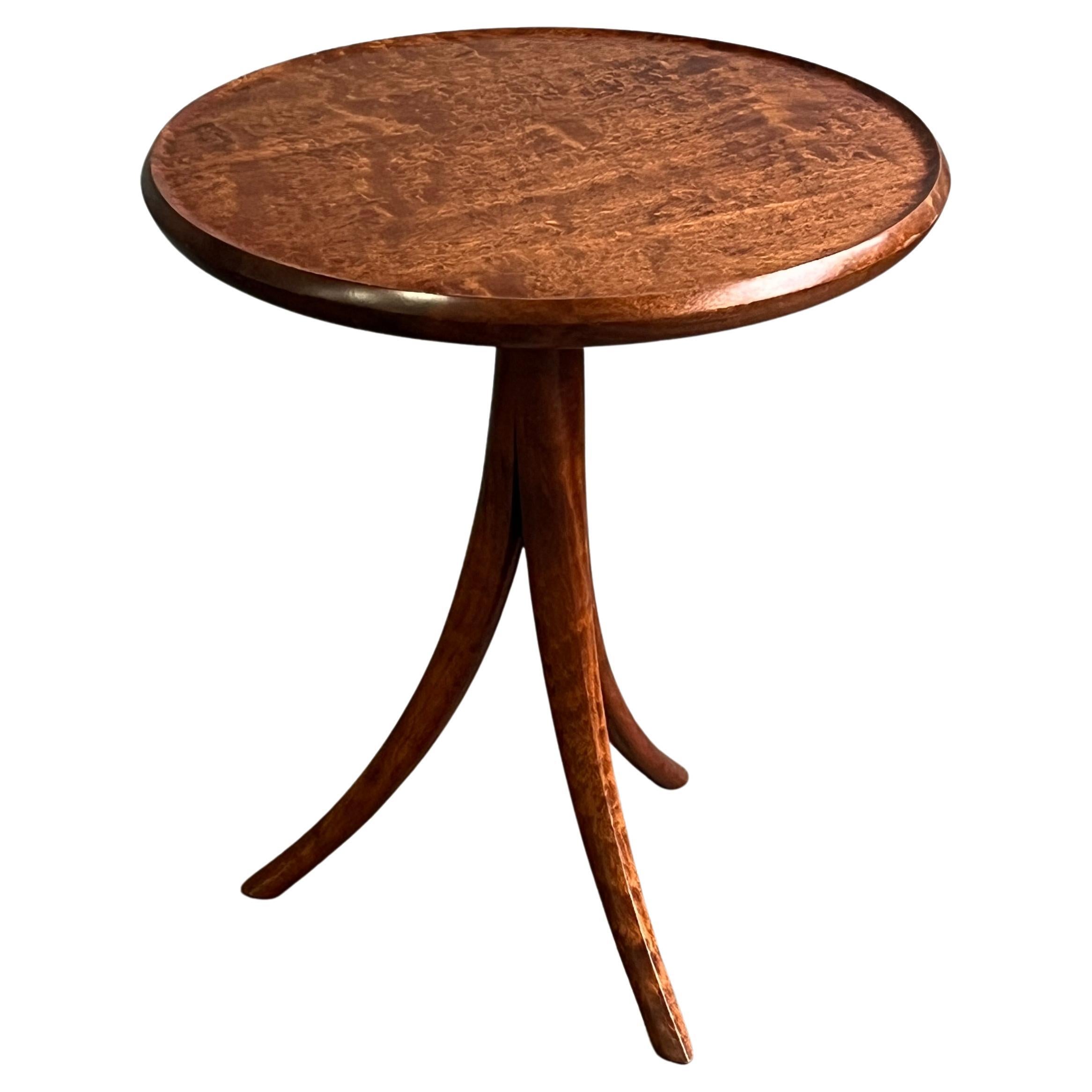 Superb David N. Ebner Studio Craft Tripod Wine Table In Good Condition For Sale In BROOKLYN, NY