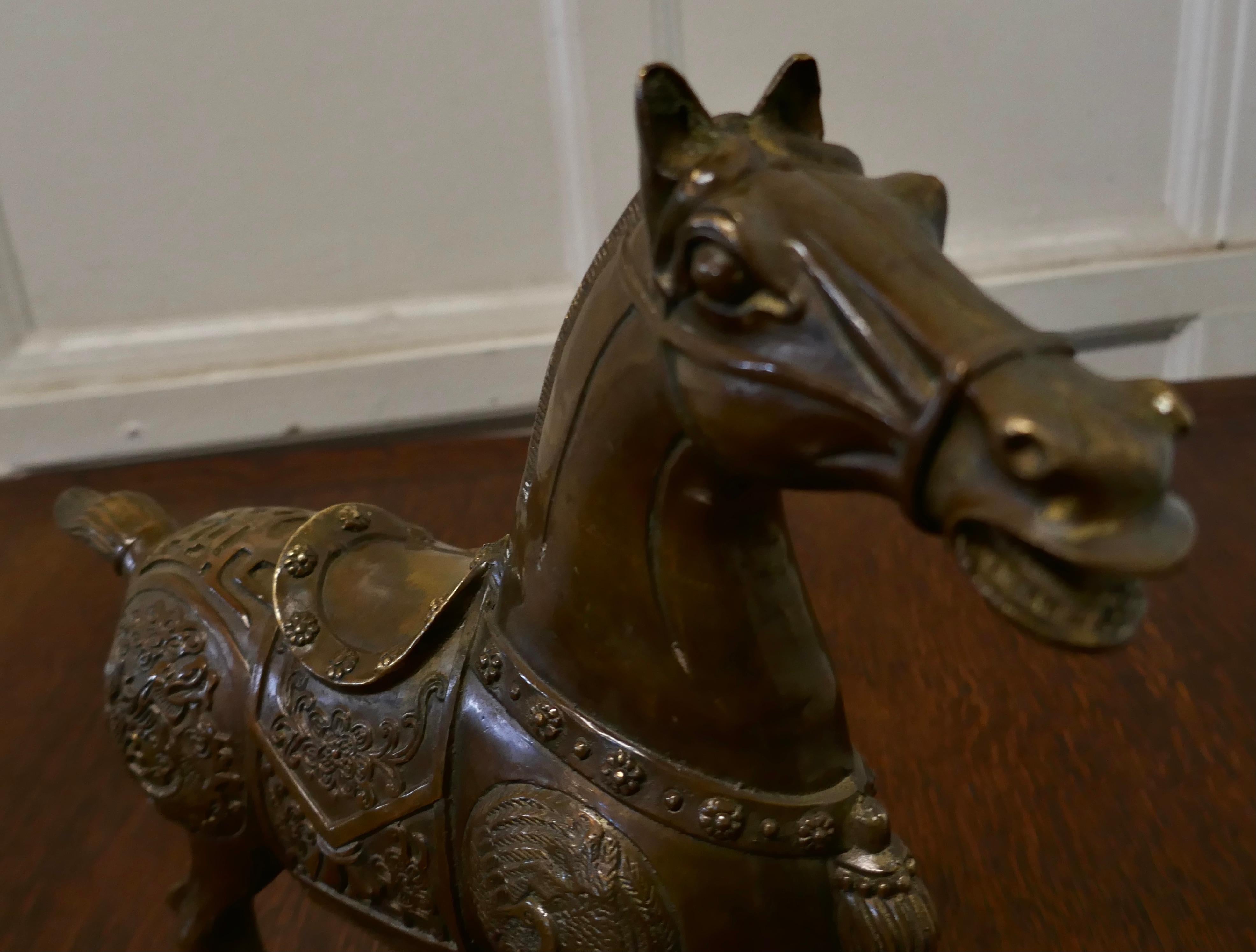 20th Century Superb Decorated Bronze Tang Horse For Sale