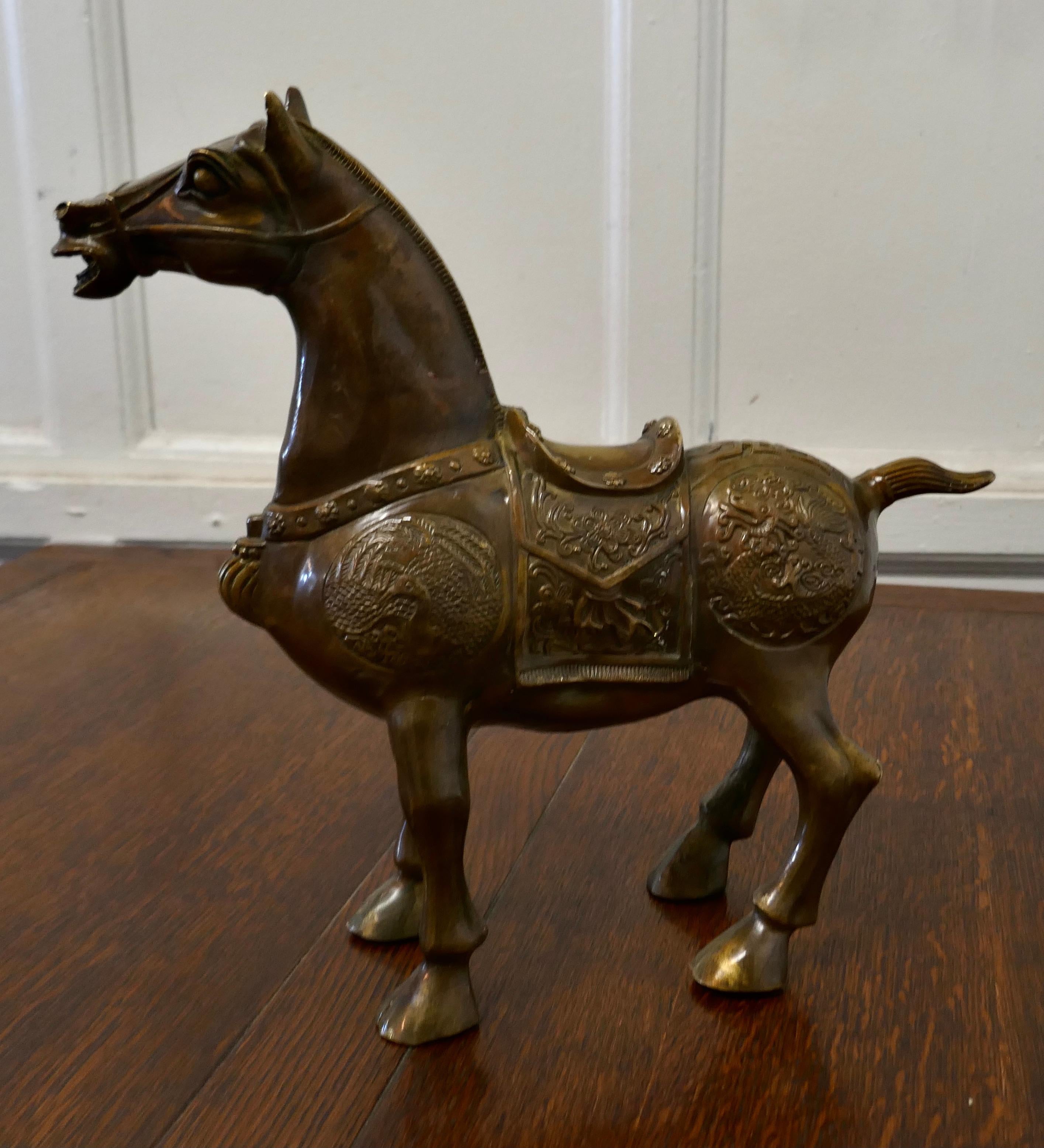 Superb Decorated Bronze Tang Horse For Sale 1