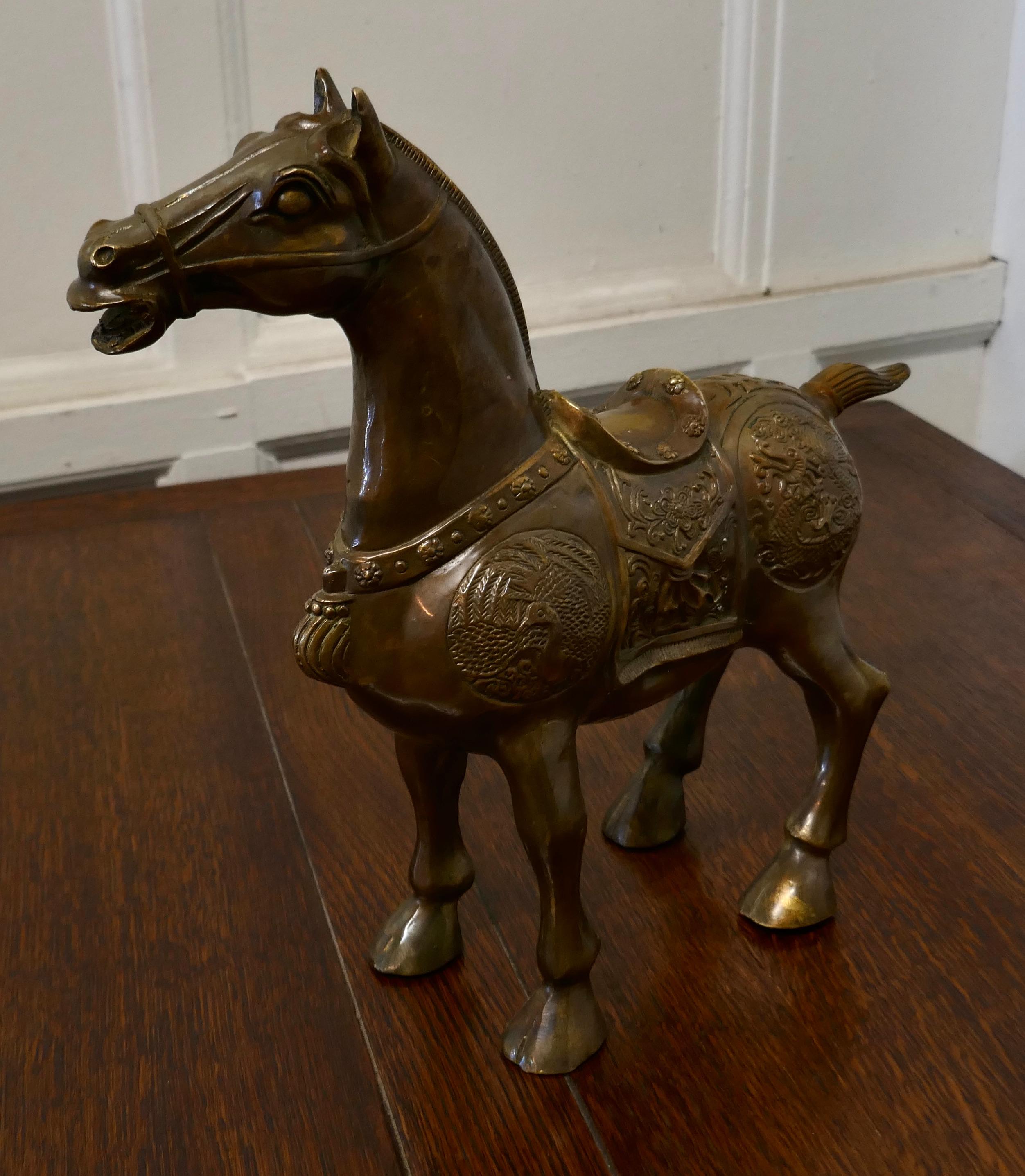 Superb Decorated Bronze Tang Horse For Sale 2