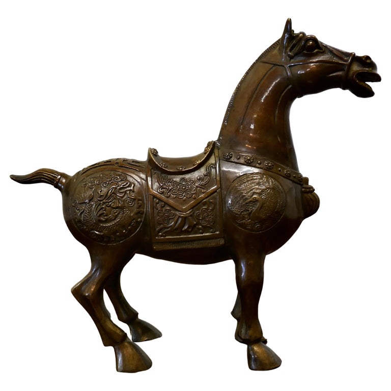 Superb Decorated Bronze Tang Horse For Sale at 1stDibs