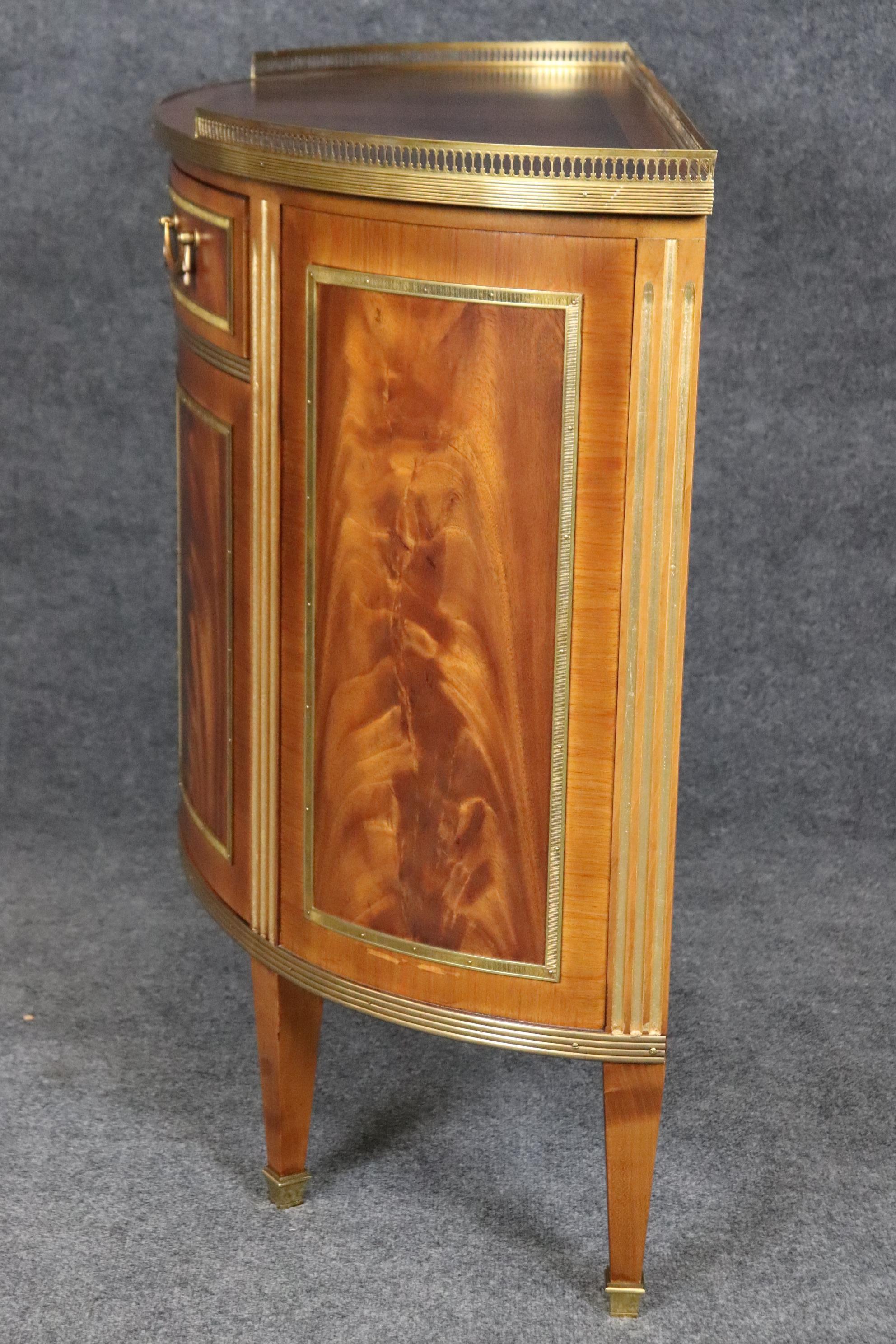 Superb Decorative Crafts Italian-made Flame Mahogany Directoire Demilune Commode 3