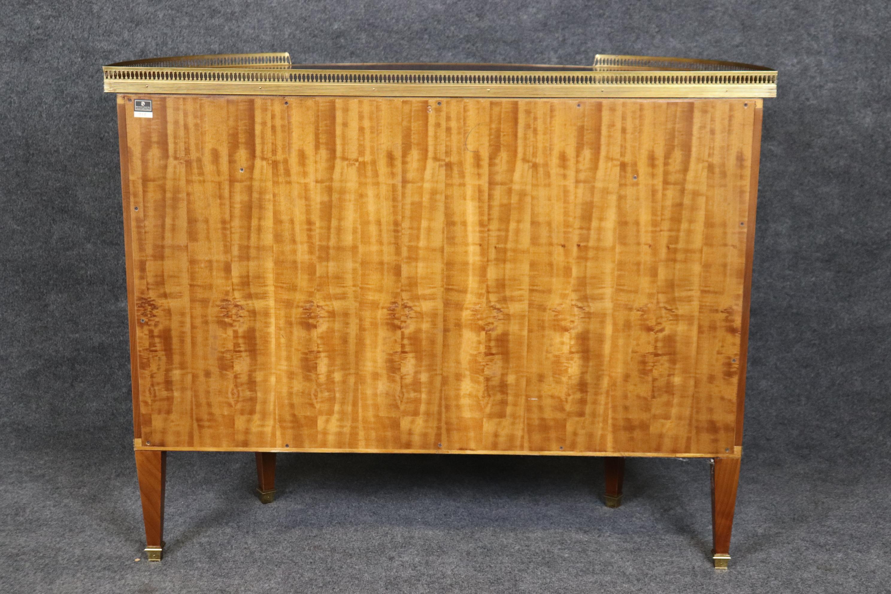 Superb Decorative Crafts Italian-made Flame Mahogany Directoire Demilune Commode 4