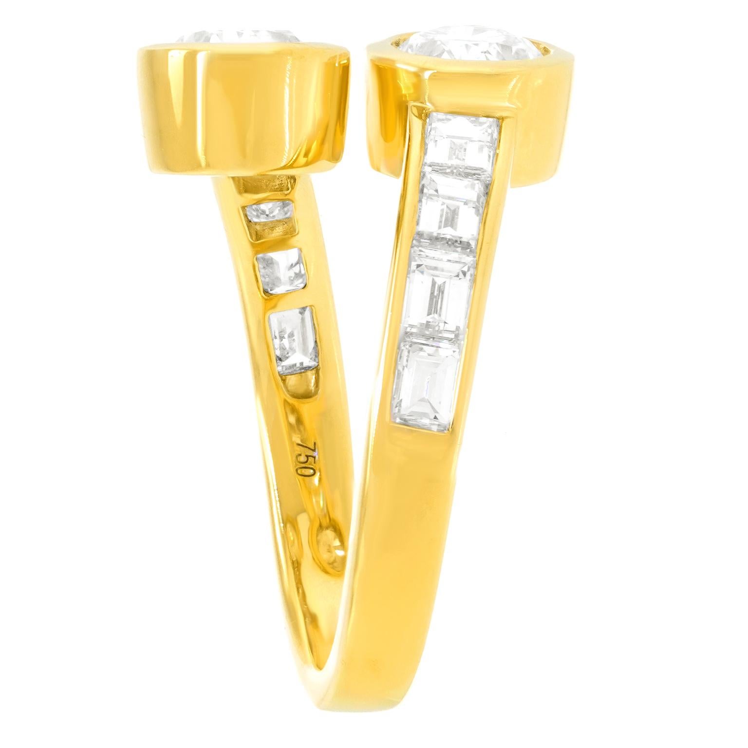 Wunderschöner Diamant-Crossover-Ring im Angebot 2