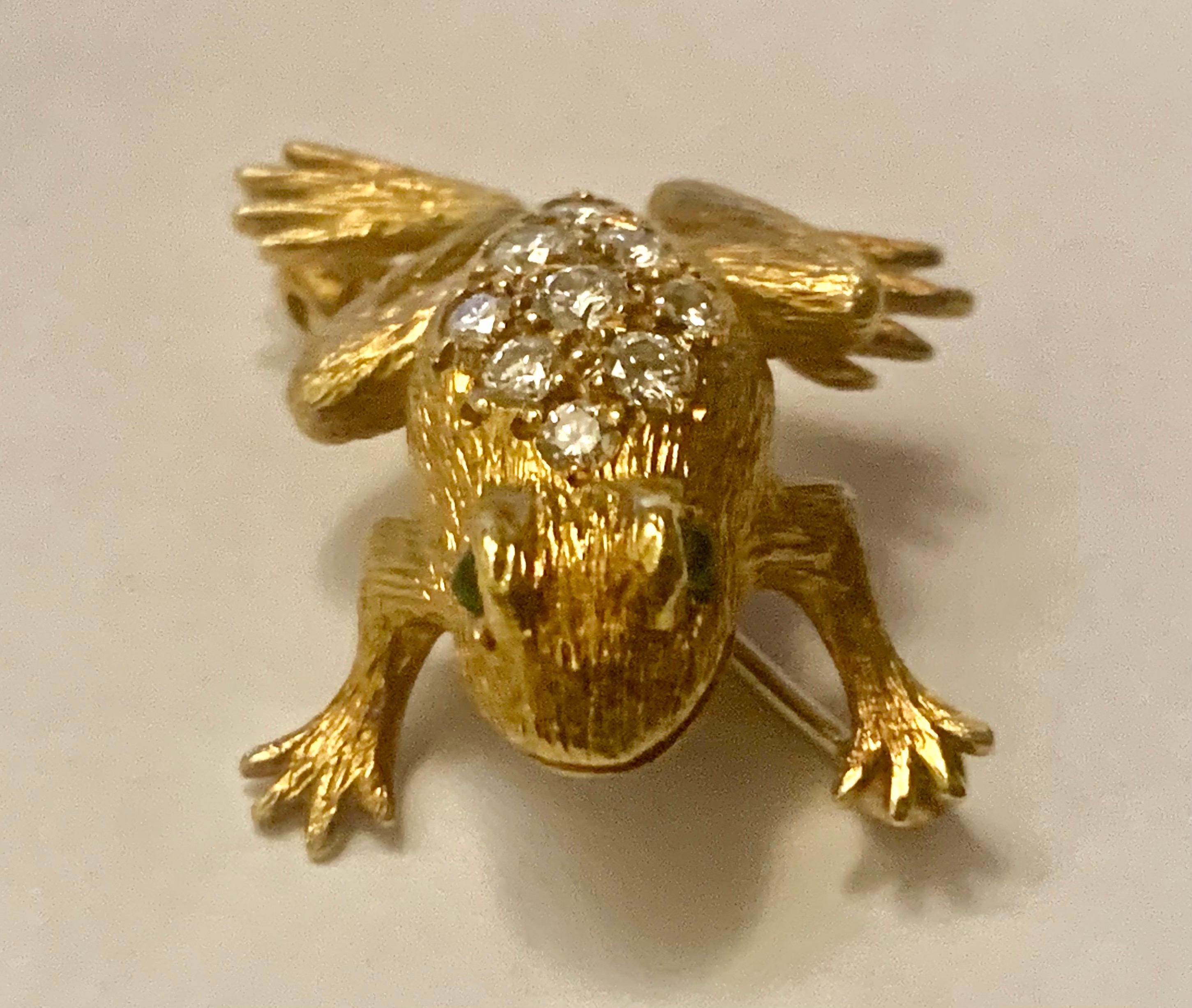 Superb Diamond-Set Frog Brooch, by E. Wolfe & Co. Retailed by Asprey's For Sale 5