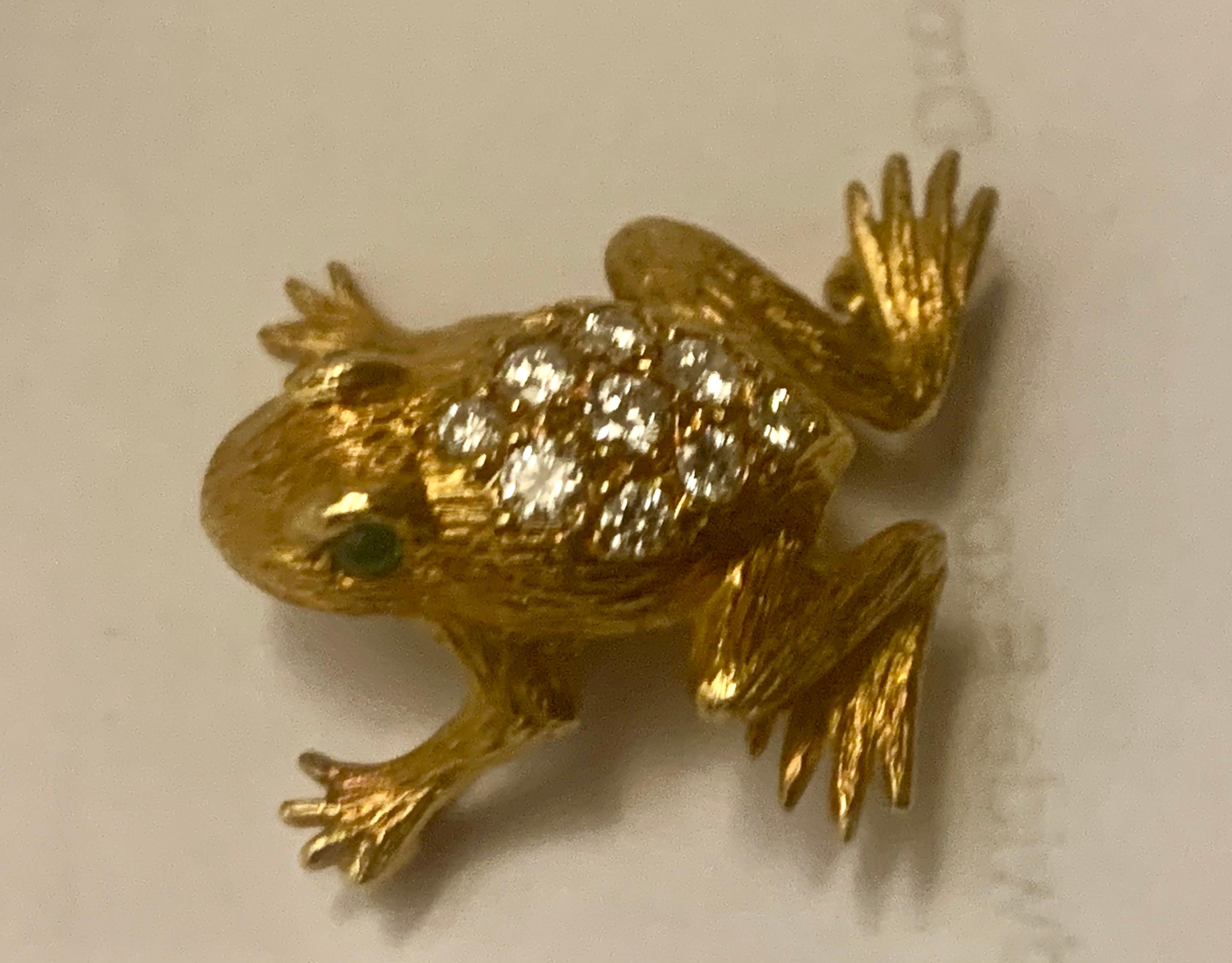 Superb Diamond-Set Frog Brooch, by E. Wolfe & Co. Retailed by Asprey's In Excellent Condition For Sale In Kenley surrey, GB