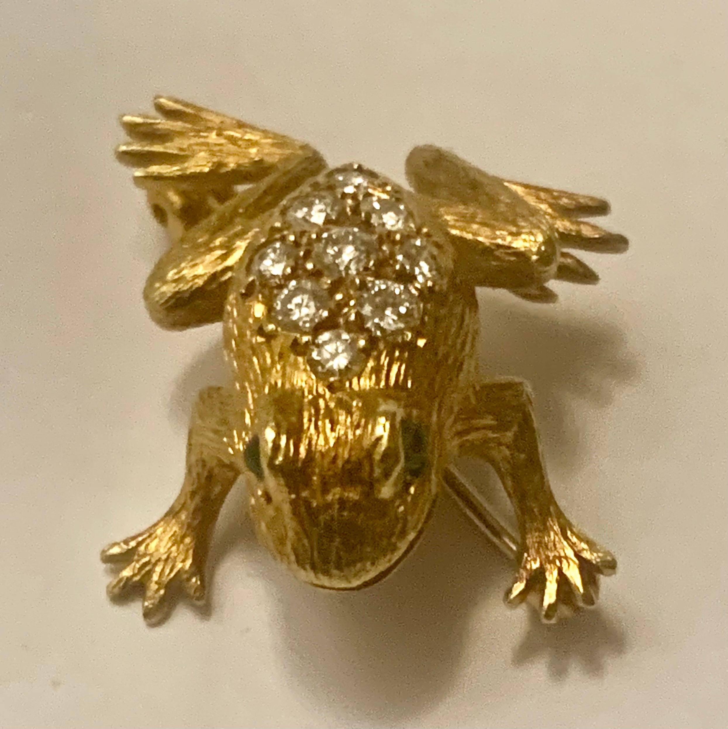 Women's or Men's Superb Diamond-Set Frog Brooch, by E. Wolfe & Co. Retailed by Asprey's For Sale