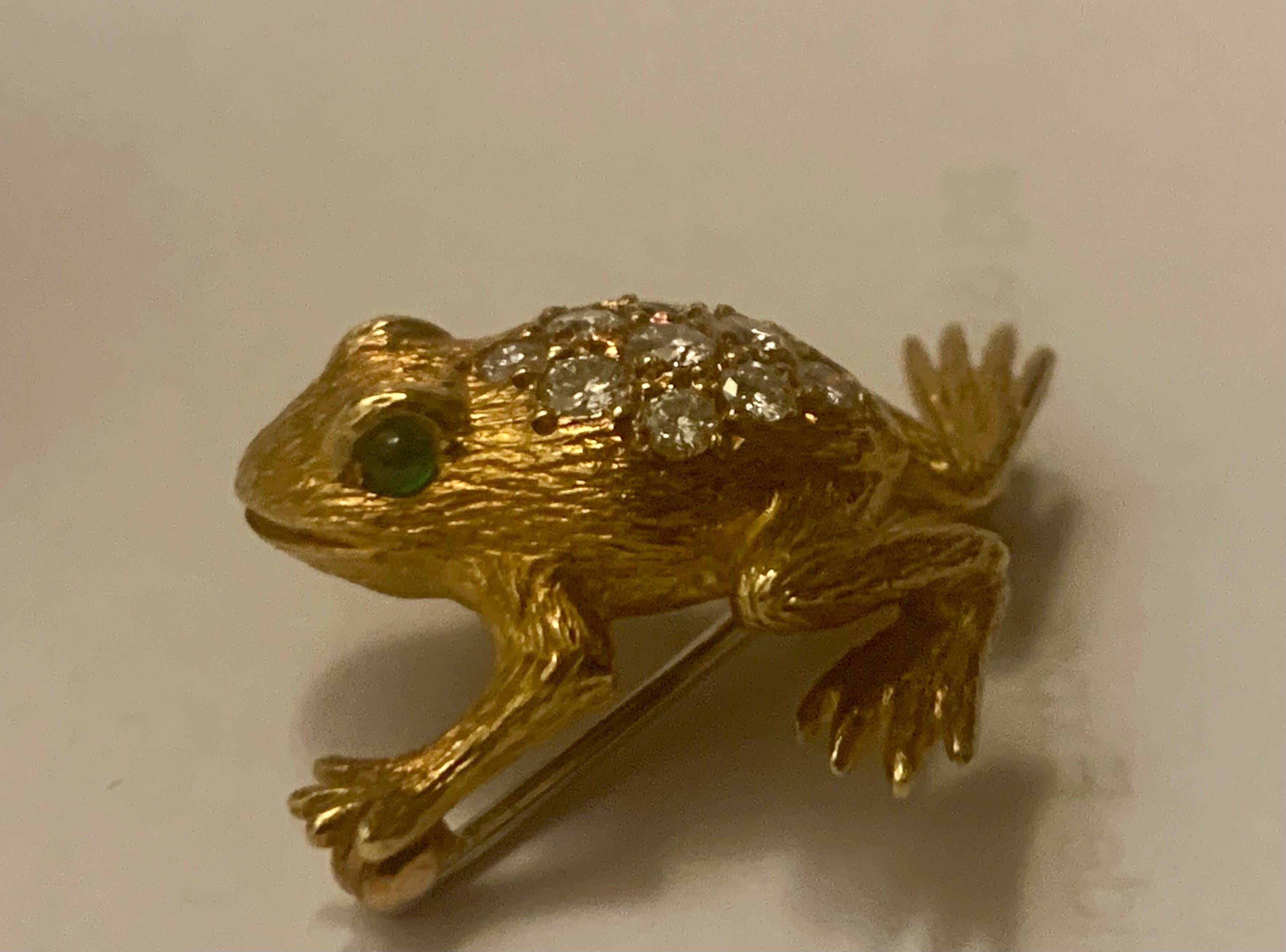 Mid-20th Century Superb Diamond-Set Frog Brooch, by E. Wolfe & Co. Retailed by Asprey's For Sale