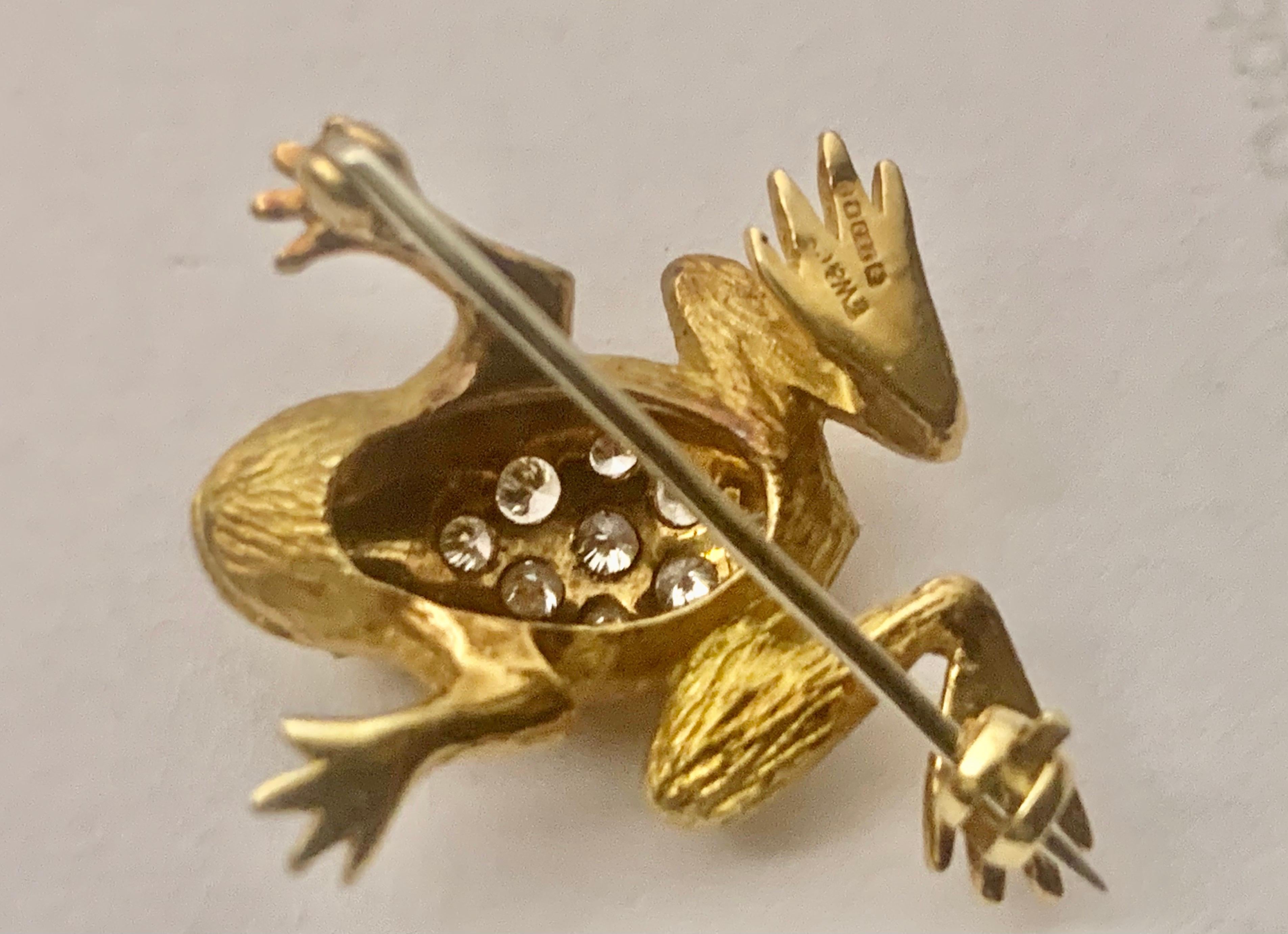 Superb Diamond-Set Frog Brooch, by E. Wolfe & Co. Retailed by Asprey's For Sale 2