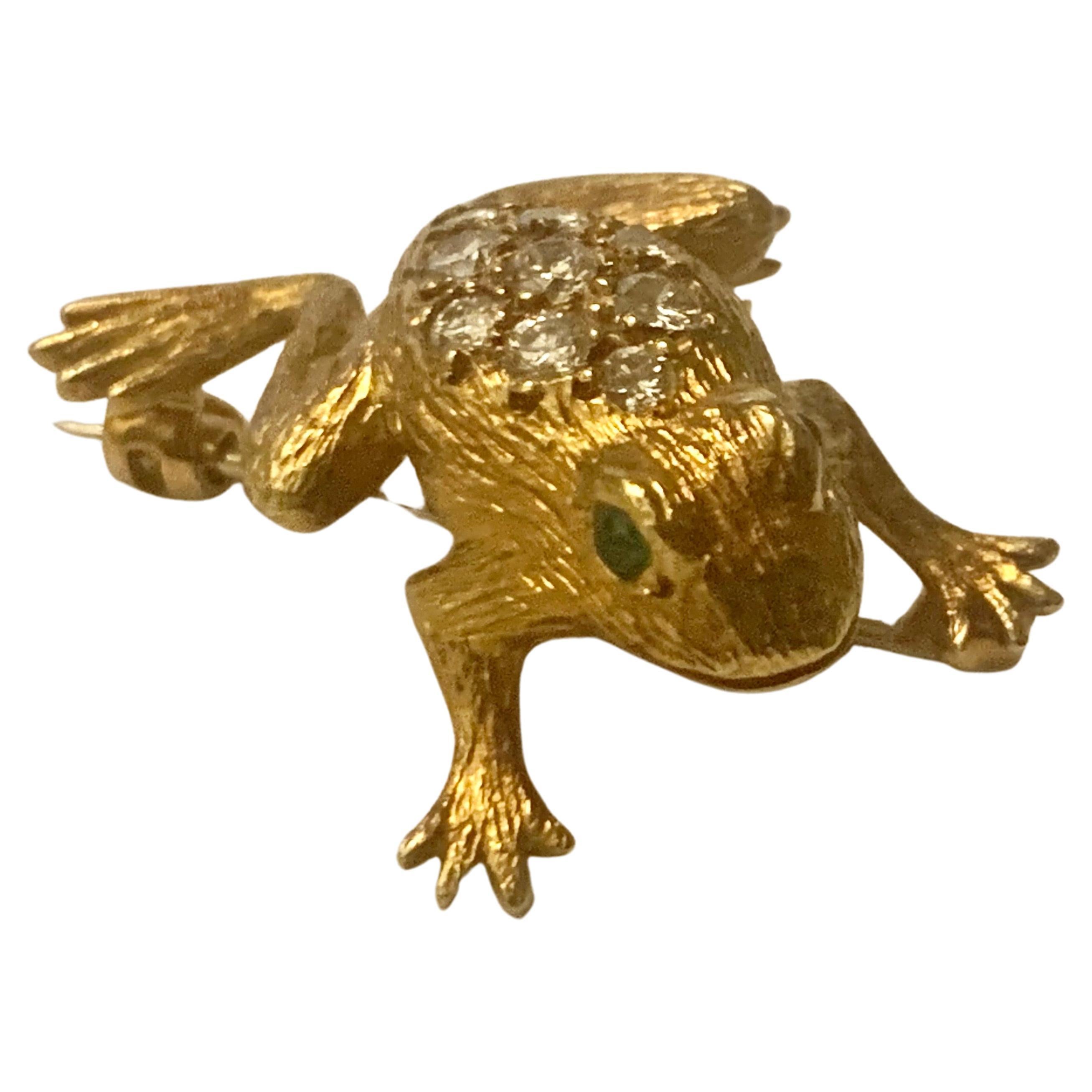 Superb Diamond-Set Frog Brooch, by E. Wolfe & Co. Retailed by Asprey's For Sale
