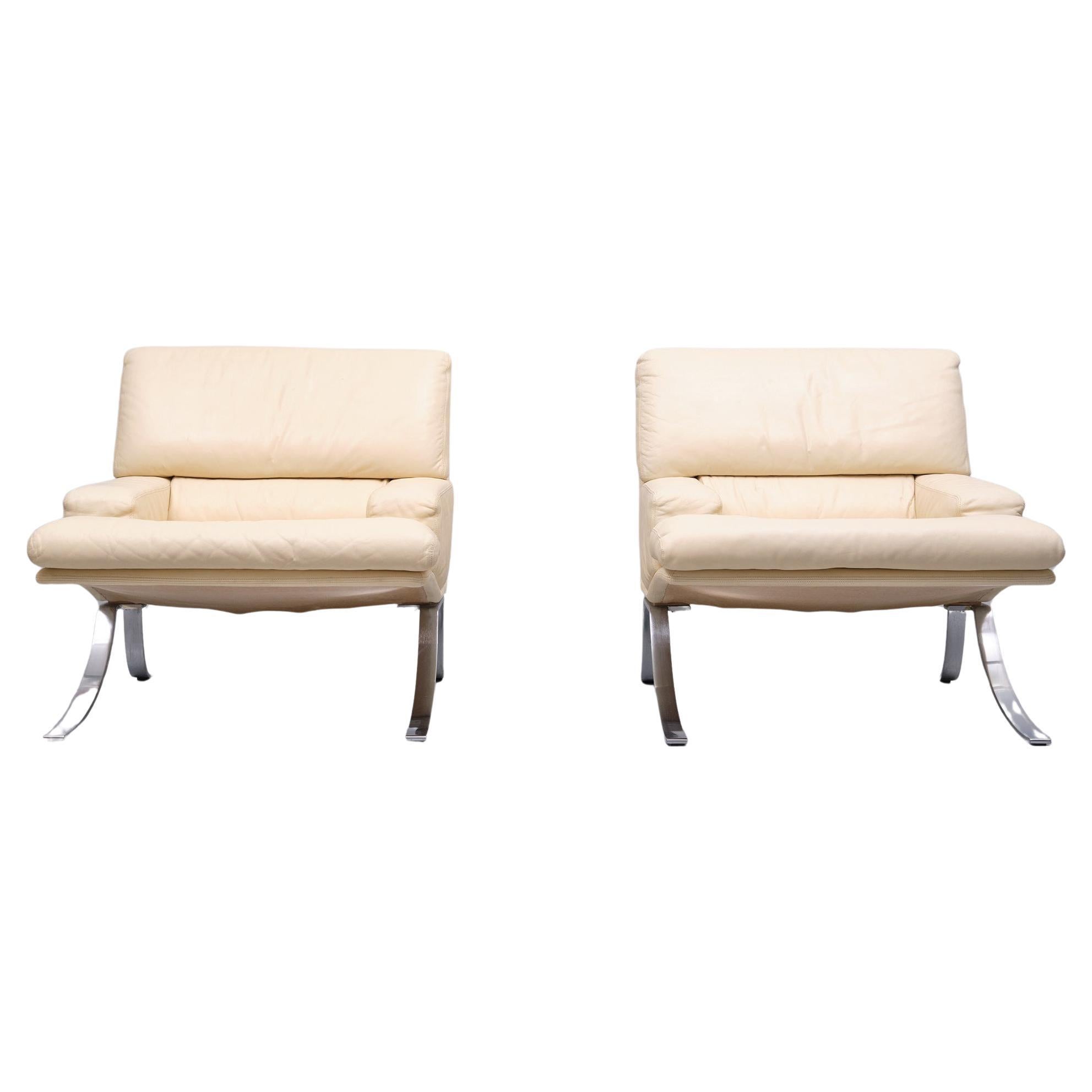 SUPERB Durlet lounge chairs and Ottoman  1970s Belgium  For Sale 1