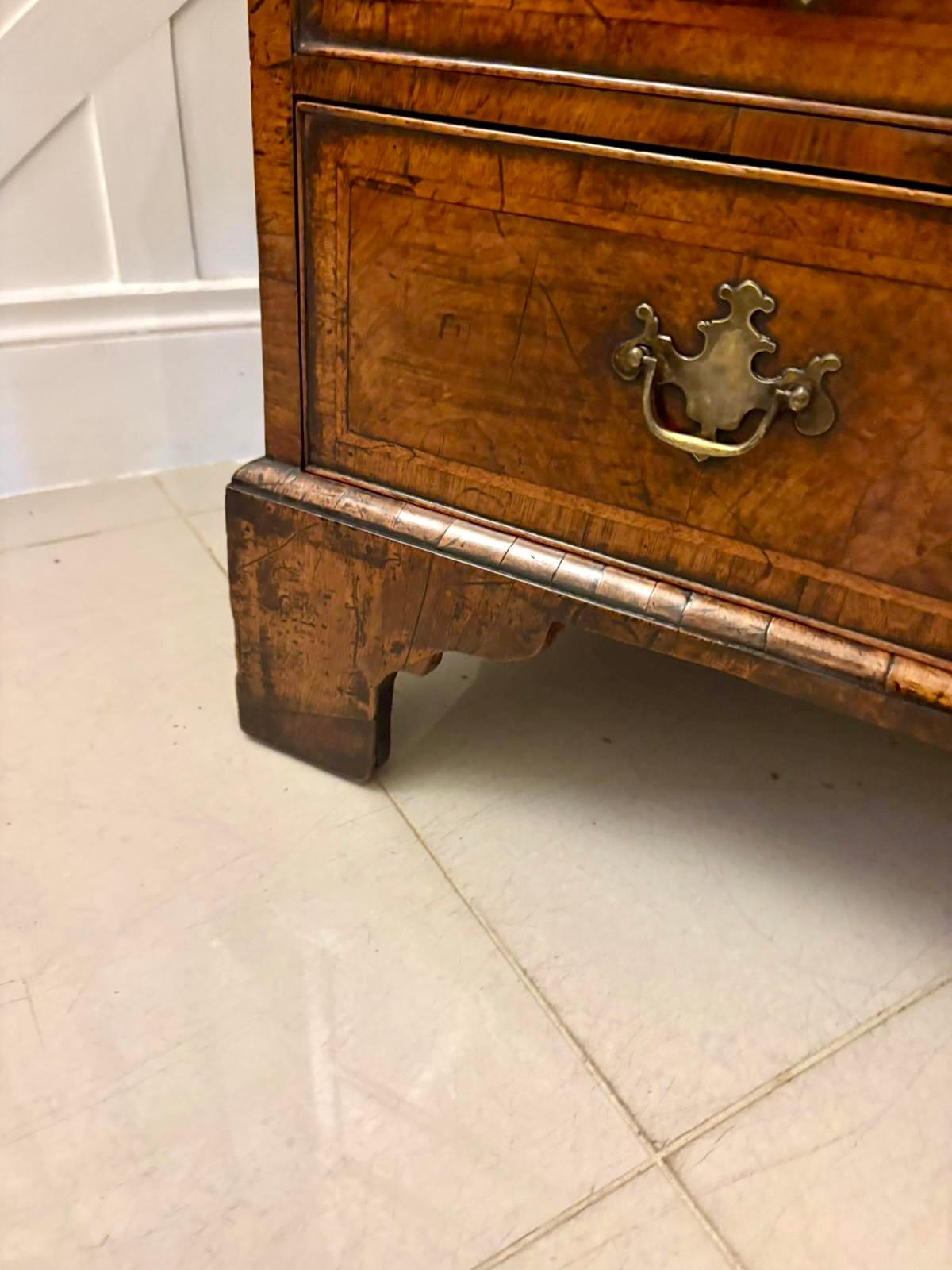 English Superb Early 18th Century Quality Antique George I Walnut Bureau For Sale