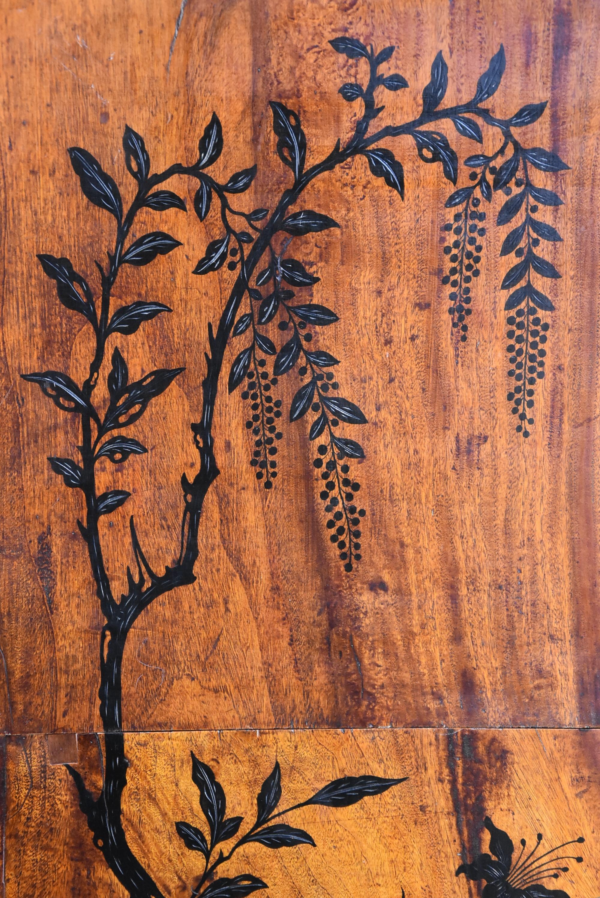 Superb Early 19th Century Anglo Chinese Camphor Wood Campaign Secretaire Chest For Sale 8