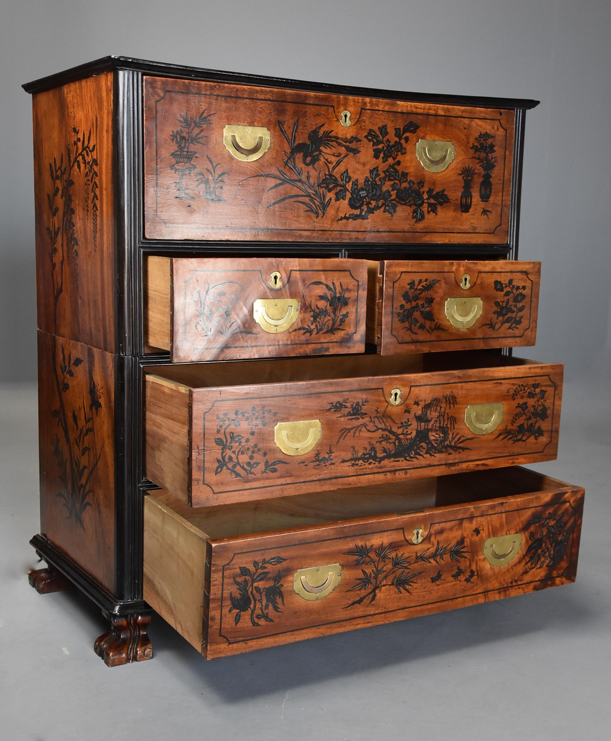 Superb Early 19th Century Anglo Chinese Camphor Wood Campaign Secretaire Chest For Sale 2