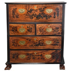 Antique Superb Early 19th Century Anglo Chinese Camphor Wood Campaign Secretaire Chest
