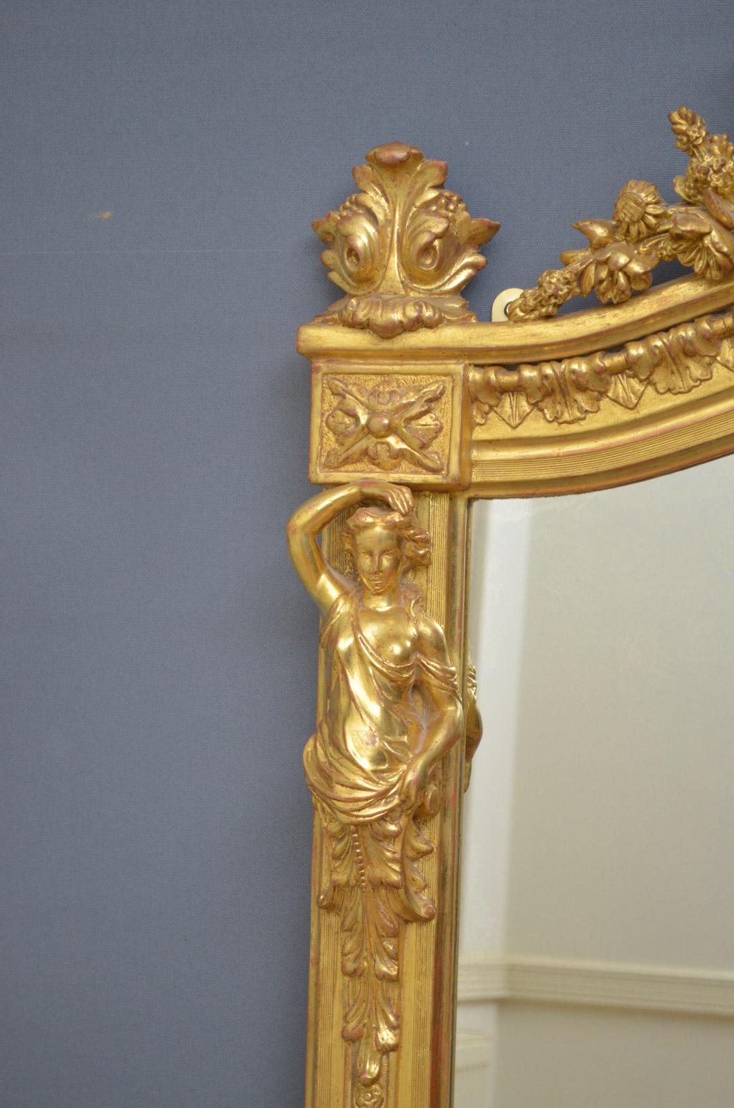 Superb Early 19th Century Giltwood Pier Mirror In Good Condition In Whaley Bridge, GB