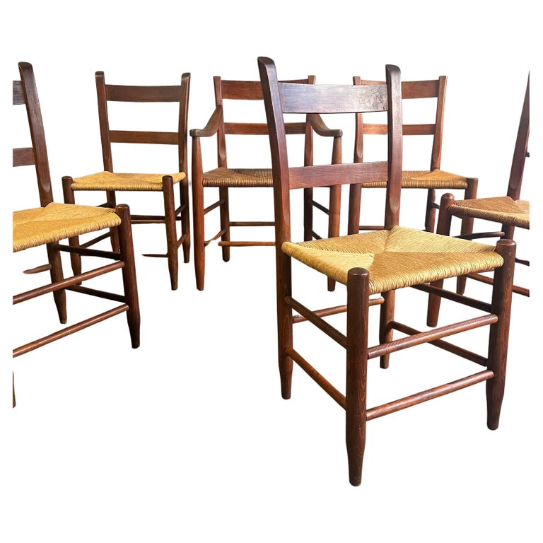 Superb Early American Shaker Style Chairs 6 For Sale at 1stDibs