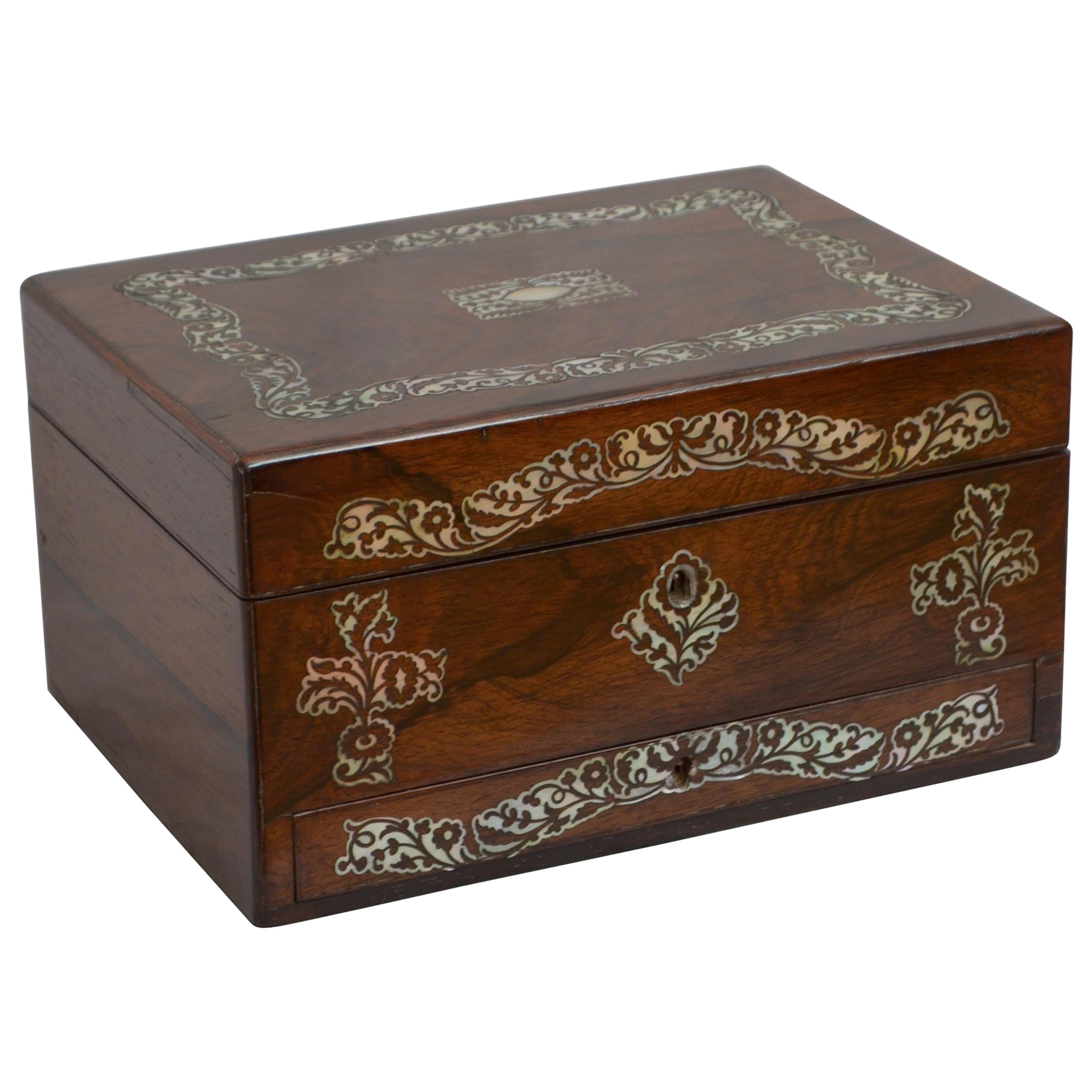Superb Early Victorian Jewelry Box Vanity Box