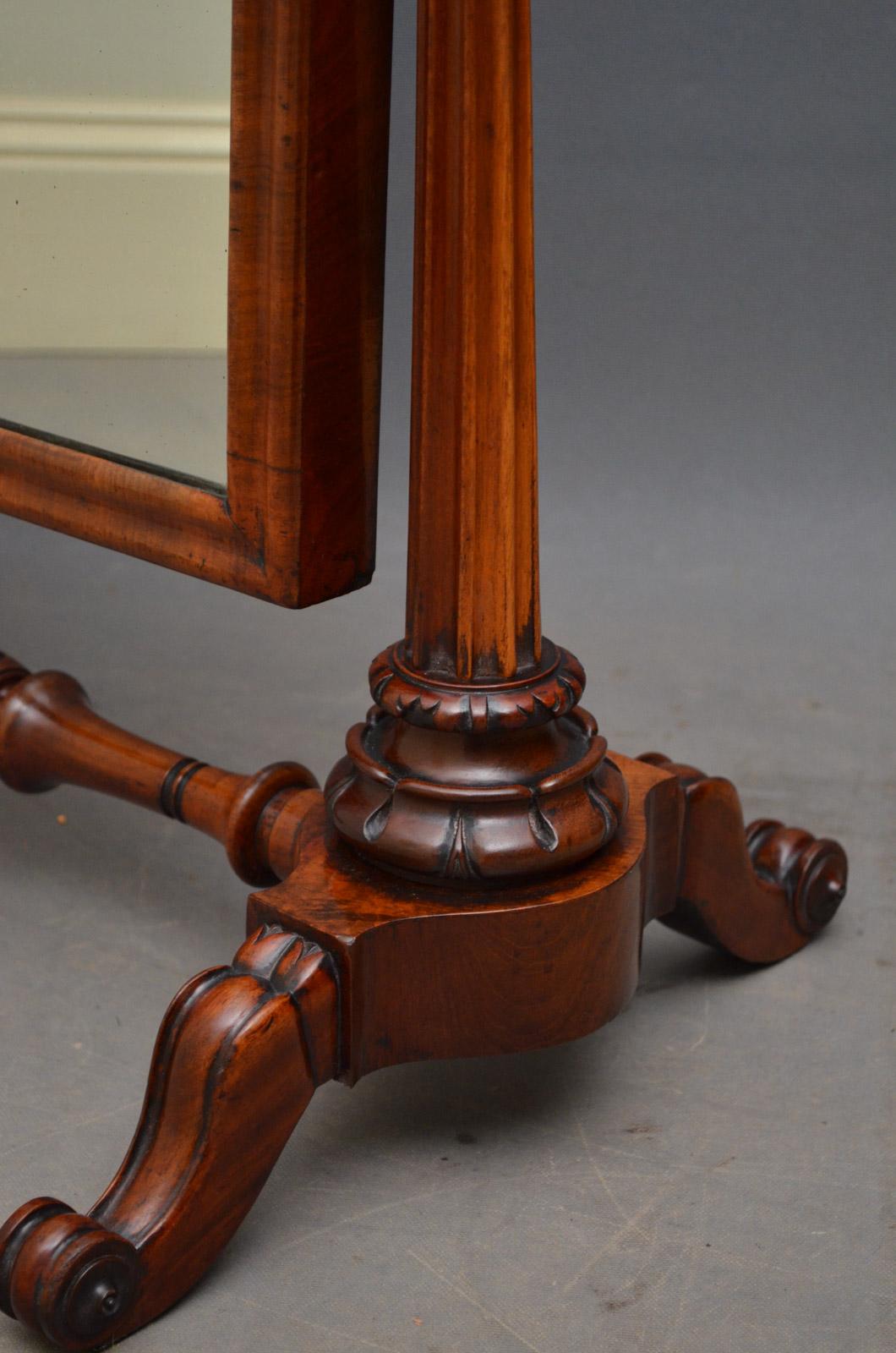 Superb Early Victorian Mahogany Dressing Table Mirror In Good Condition In Whaley Bridge, GB