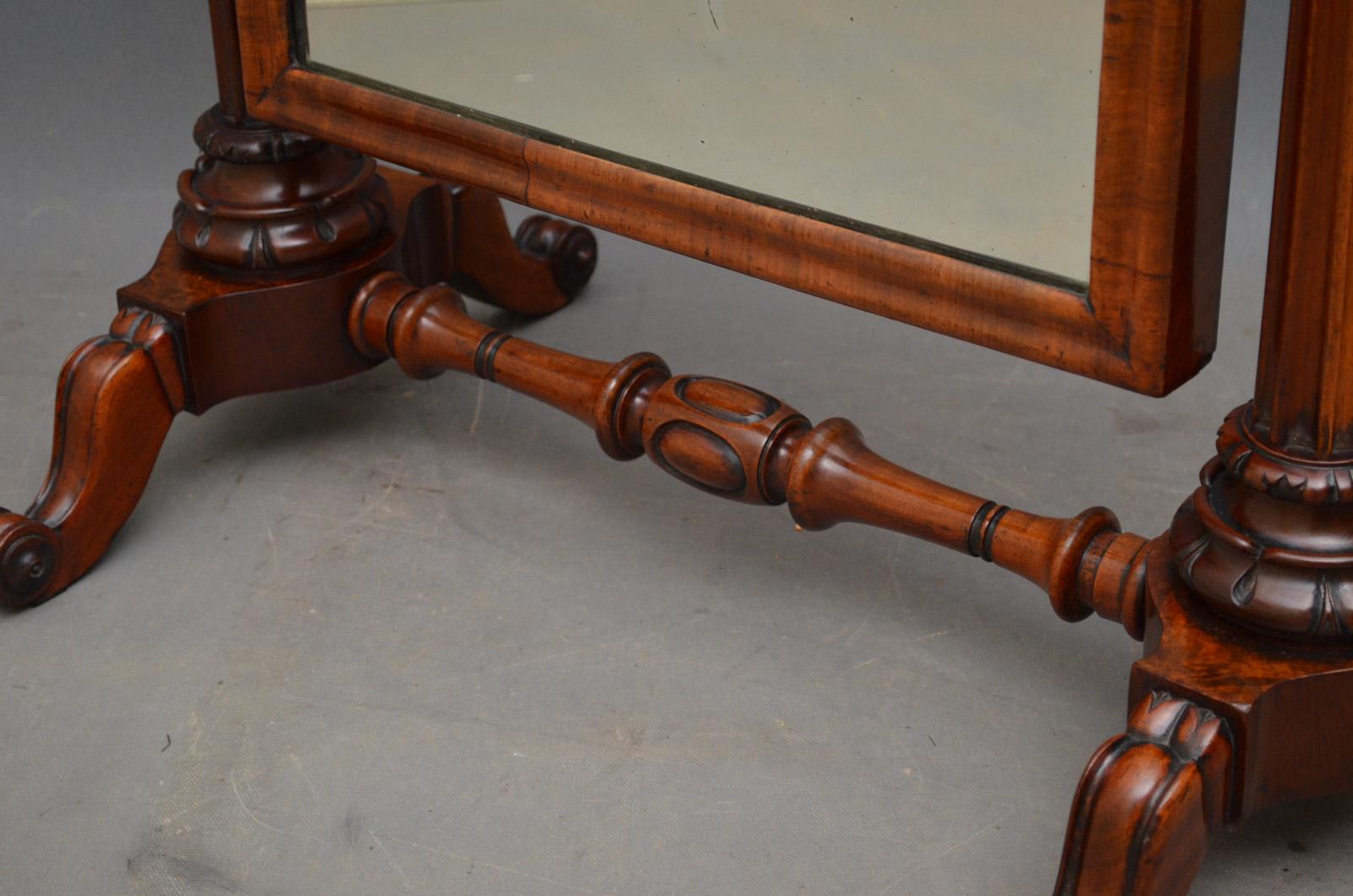 Superb Early Victorian Mahogany Dressing Table Mirror 1