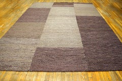 Superb Earth-Tones Color Contemporary Handwoven Wool Shaker Style Flat Weave Rug