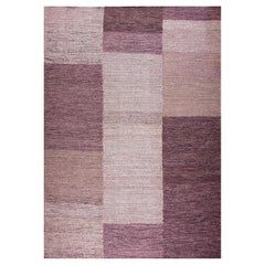 Superb Earth-Tones Color Contemporary Handwoven Wool Shaker Style Flat Weave Rug