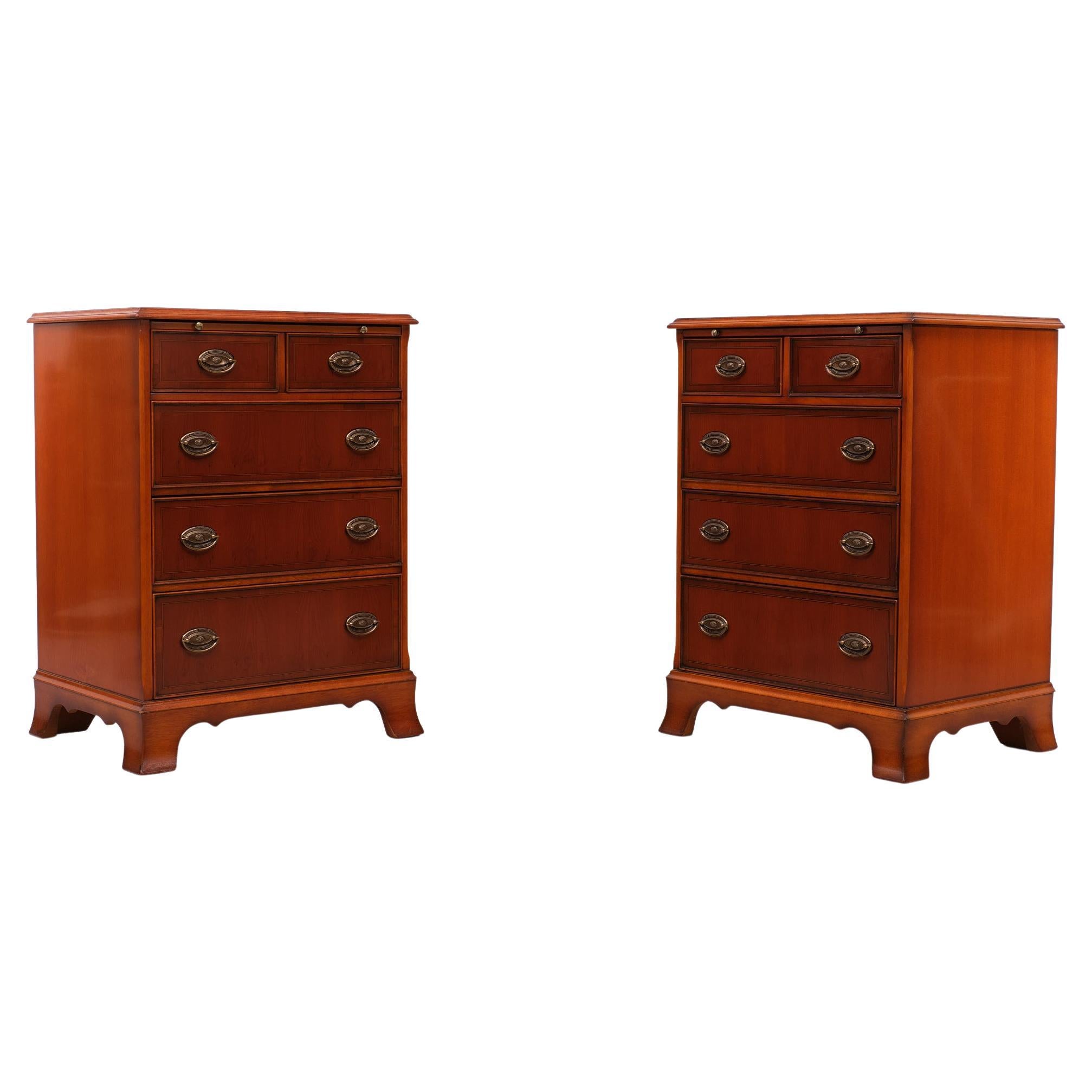 Superb Edwardian Cherry Wood Cabinets  1970s England  For Sale