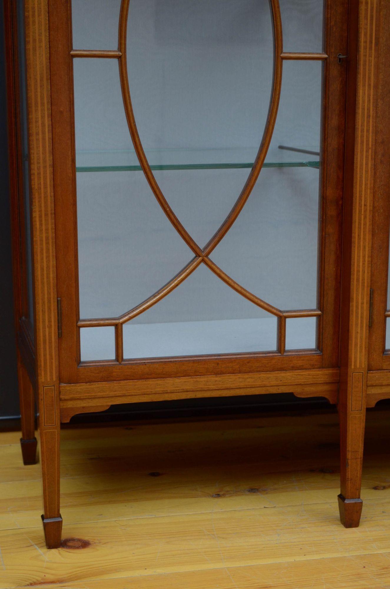 Superb Edwardian Mahogany and Inlaid Display Cabinet For Sale 6