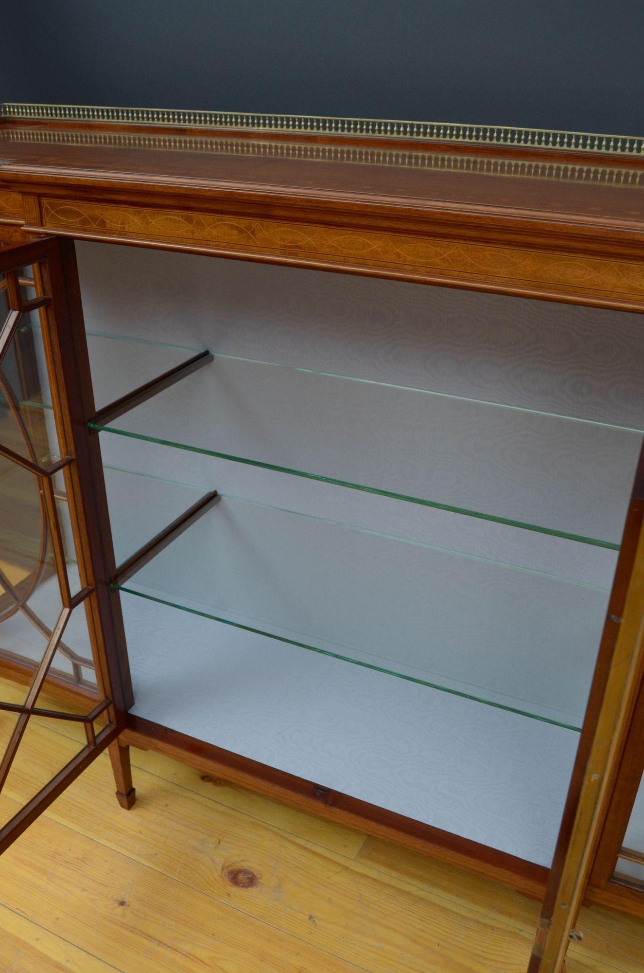 Superb Edwardian Mahogany and Inlaid Display Cabinet For Sale 11