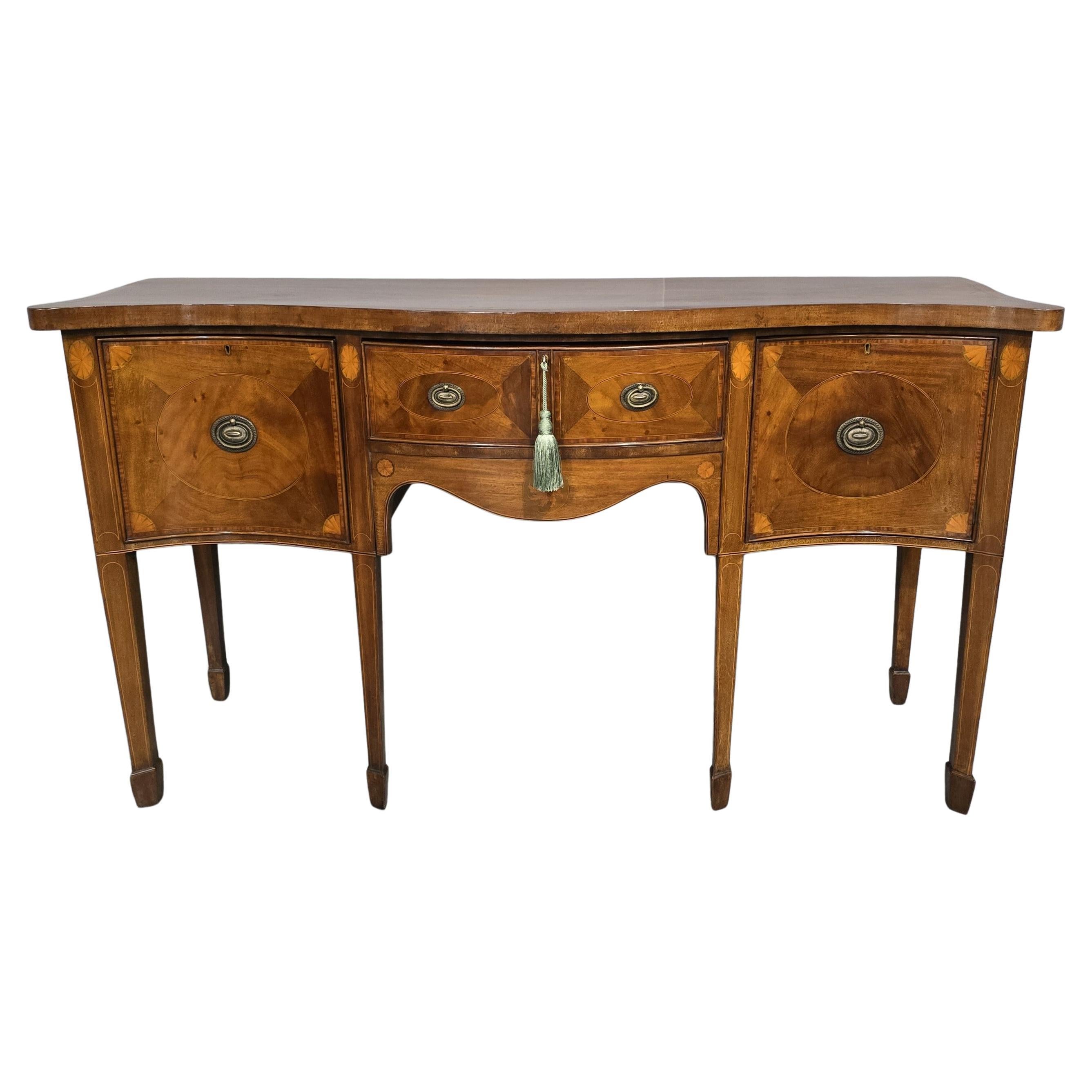 Superb Edwardian Mahogany Inlaid Sideboard For Sale
